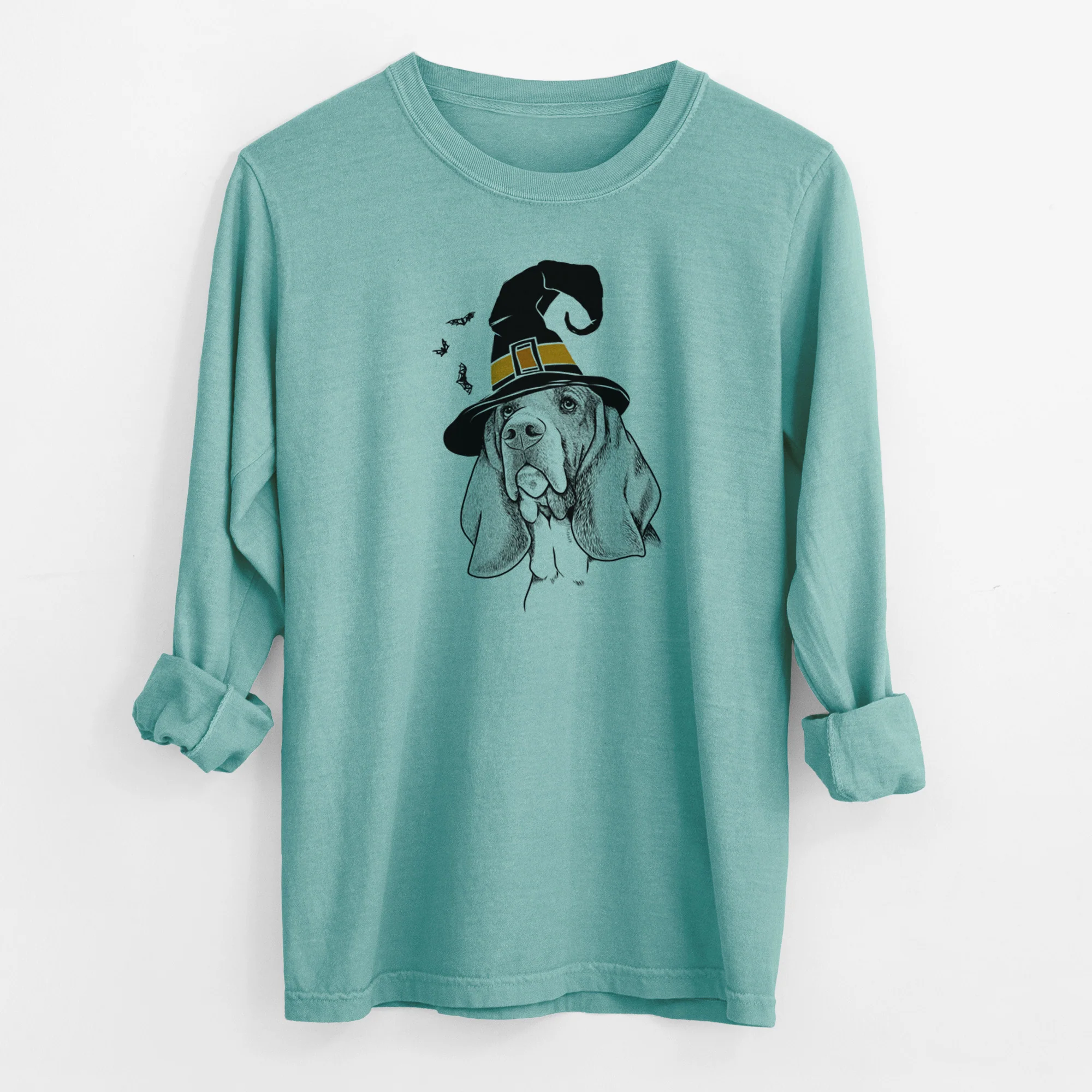Witch Cooper the Basset Hound - Men's Heavyweight 100% Cotton Long Sleeve - Image 9