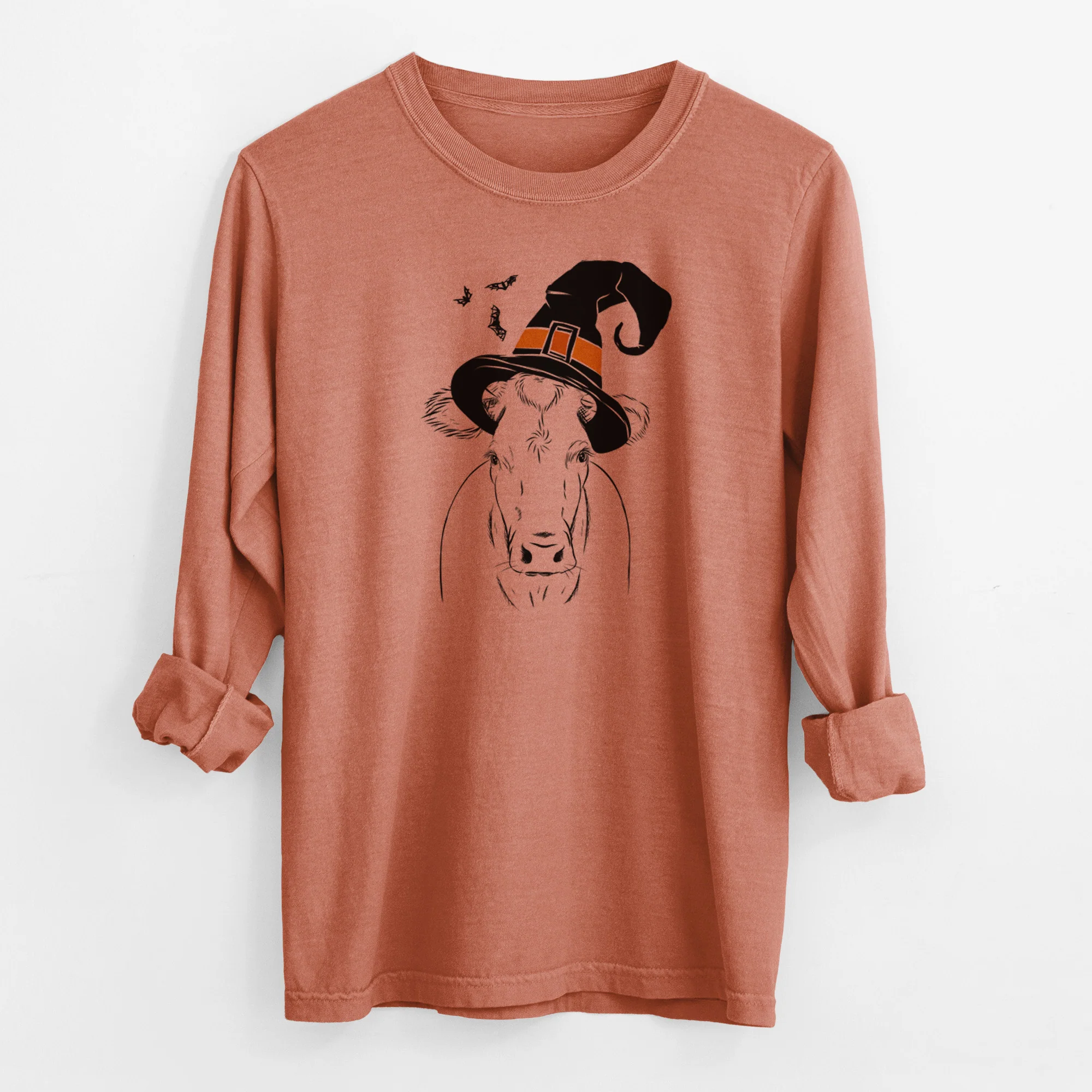 Witch Cruz the Cow - Men's Heavyweight 100% Cotton Long Sleeve