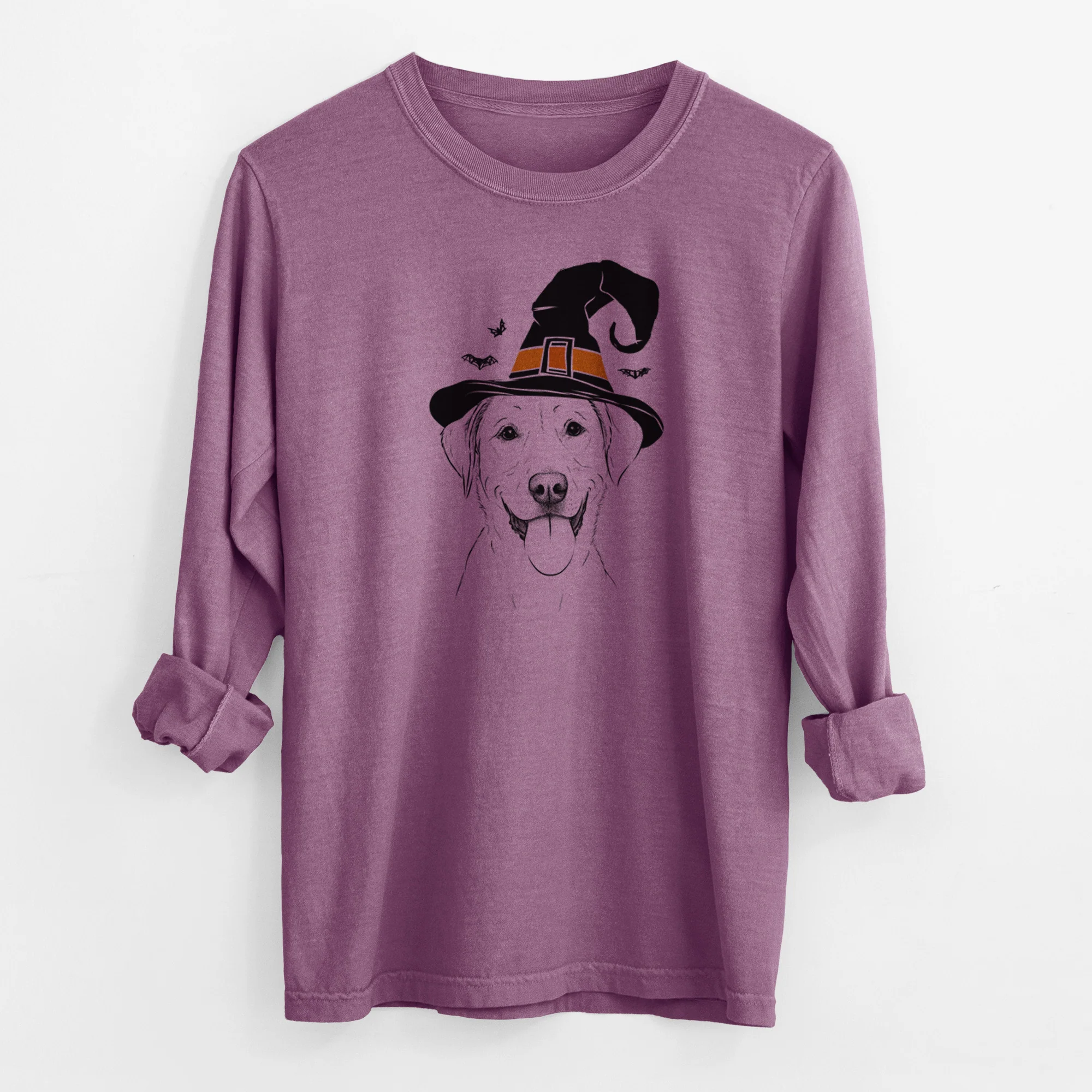 Witch Daisy the Labrador Retriever - Men's Heavyweight 100% Cotton Long Sleeve - Image 10