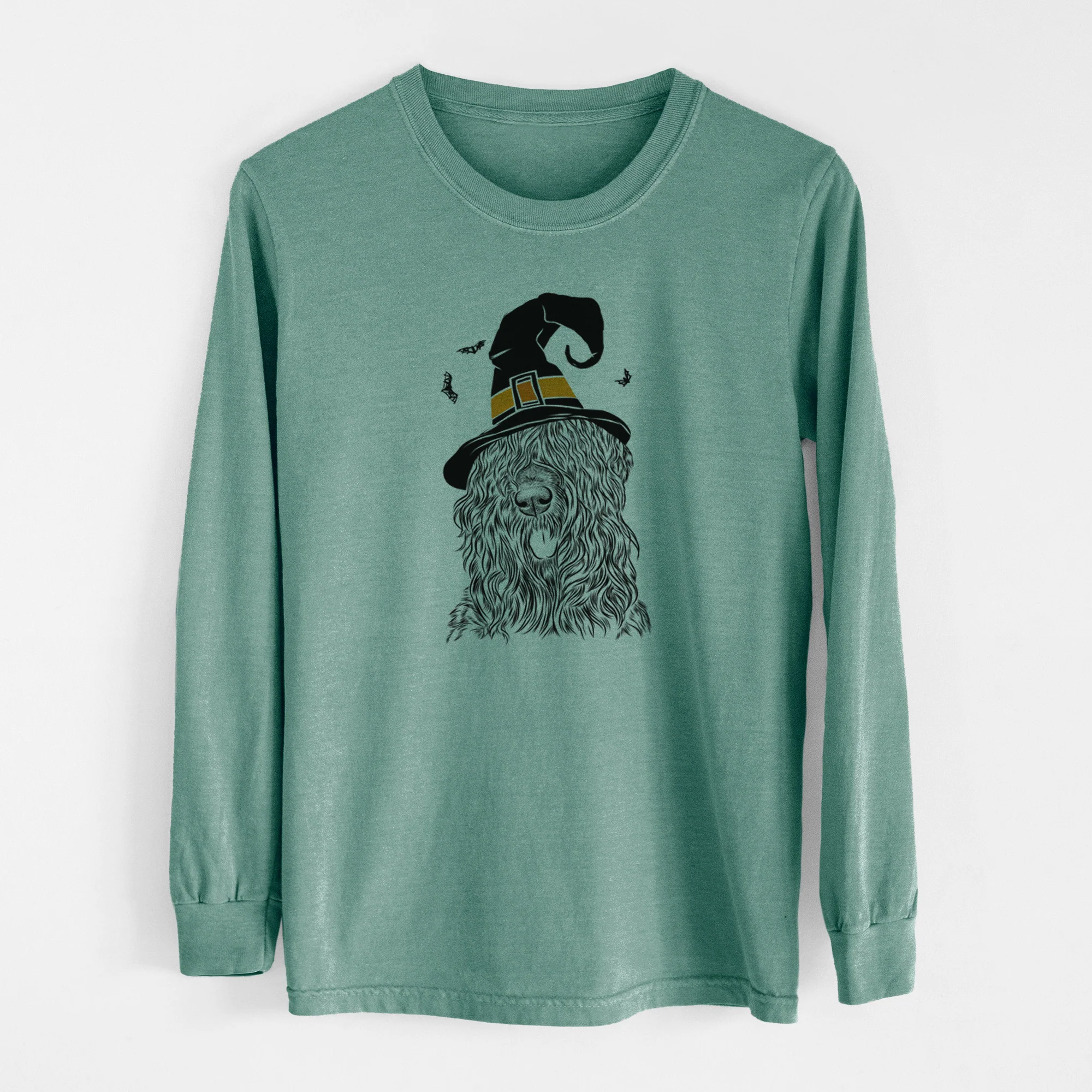 Witch Darryl the Black Russian Terrier - Men's Heavyweight 100% Cotton Long Sleeve - Image 13