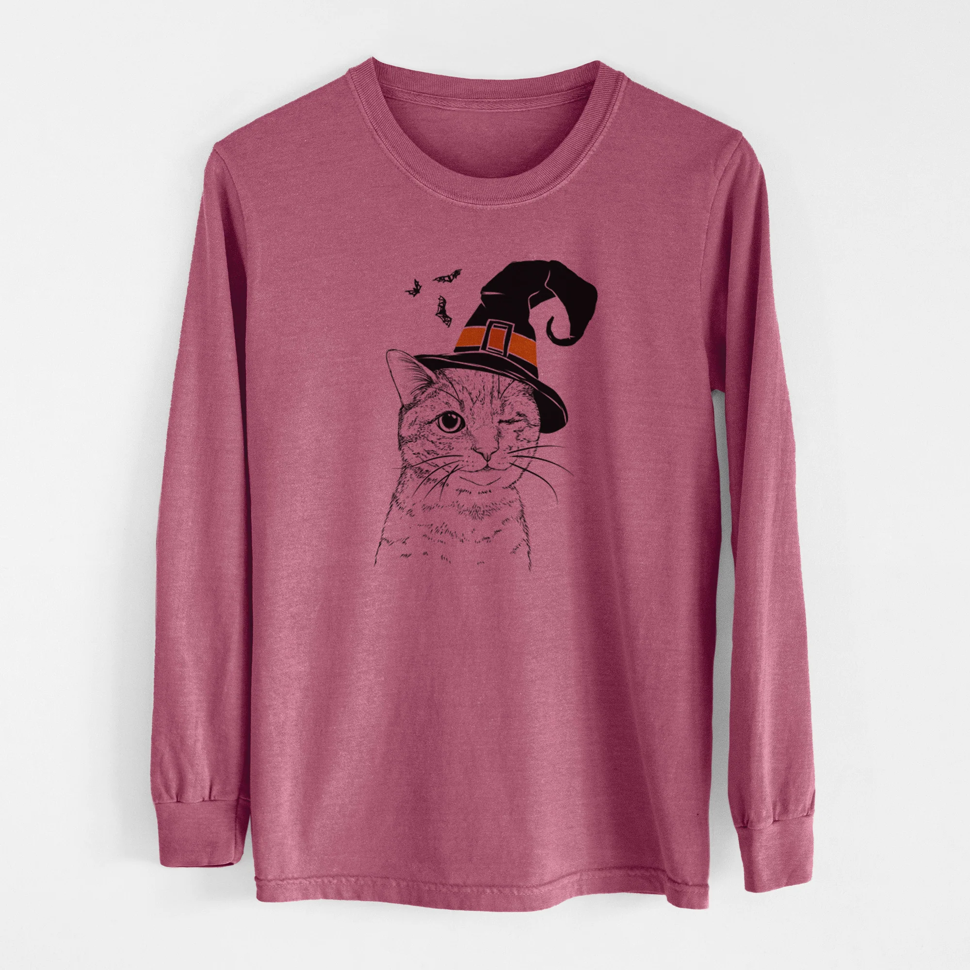 Witch Dexter the Domestic Shorthair - Men's Heavyweight 100% Cotton Long Sleeve - Image 11