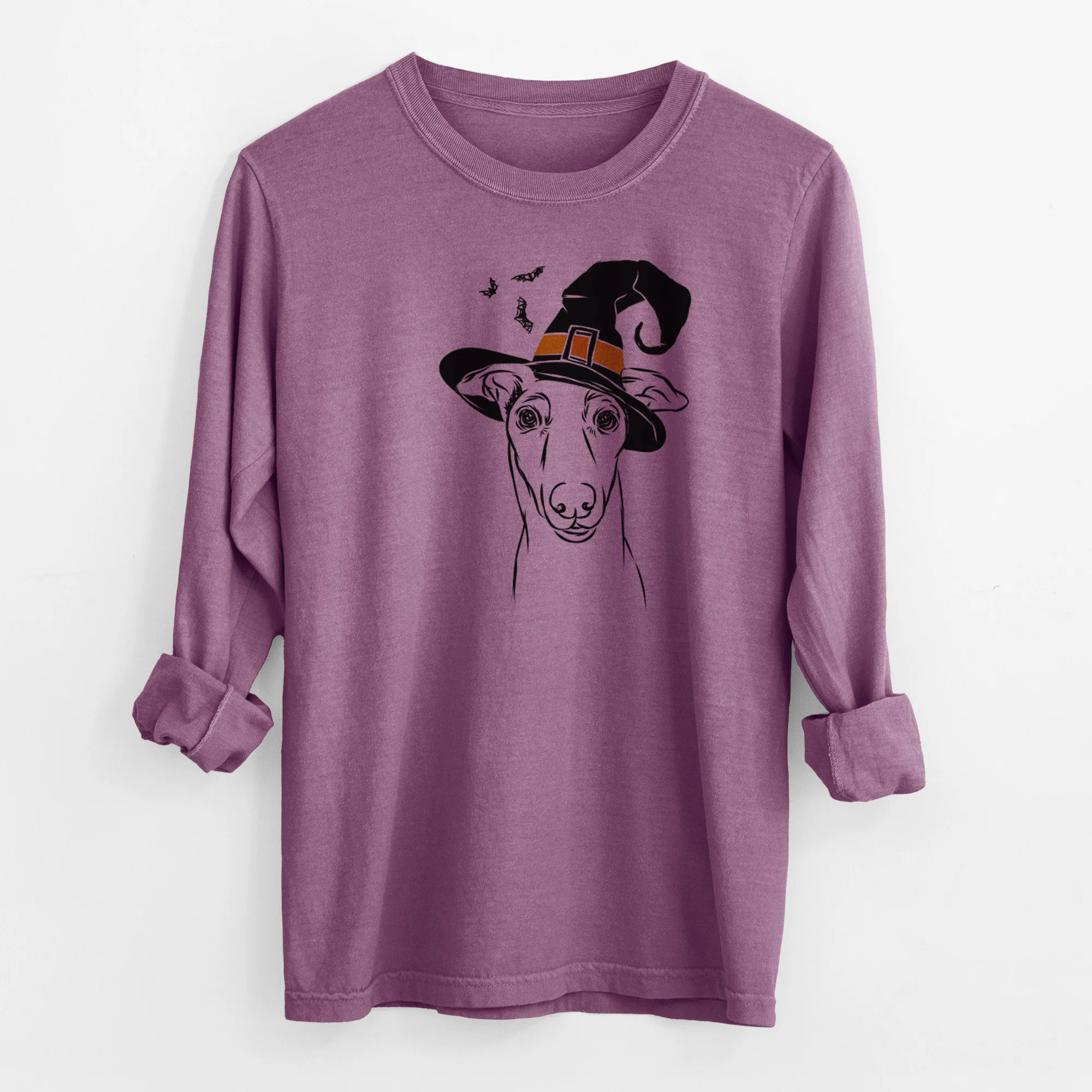 Witch Diva the Greyhound - Men's Heavyweight 100% Cotton Long Sleeve - Image 10