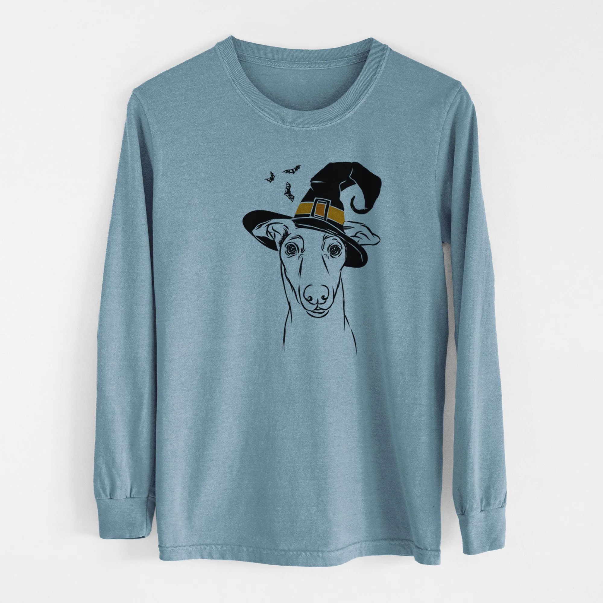 Witch Diva the Greyhound - Men's Heavyweight 100% Cotton Long Sleeve - Image 8
