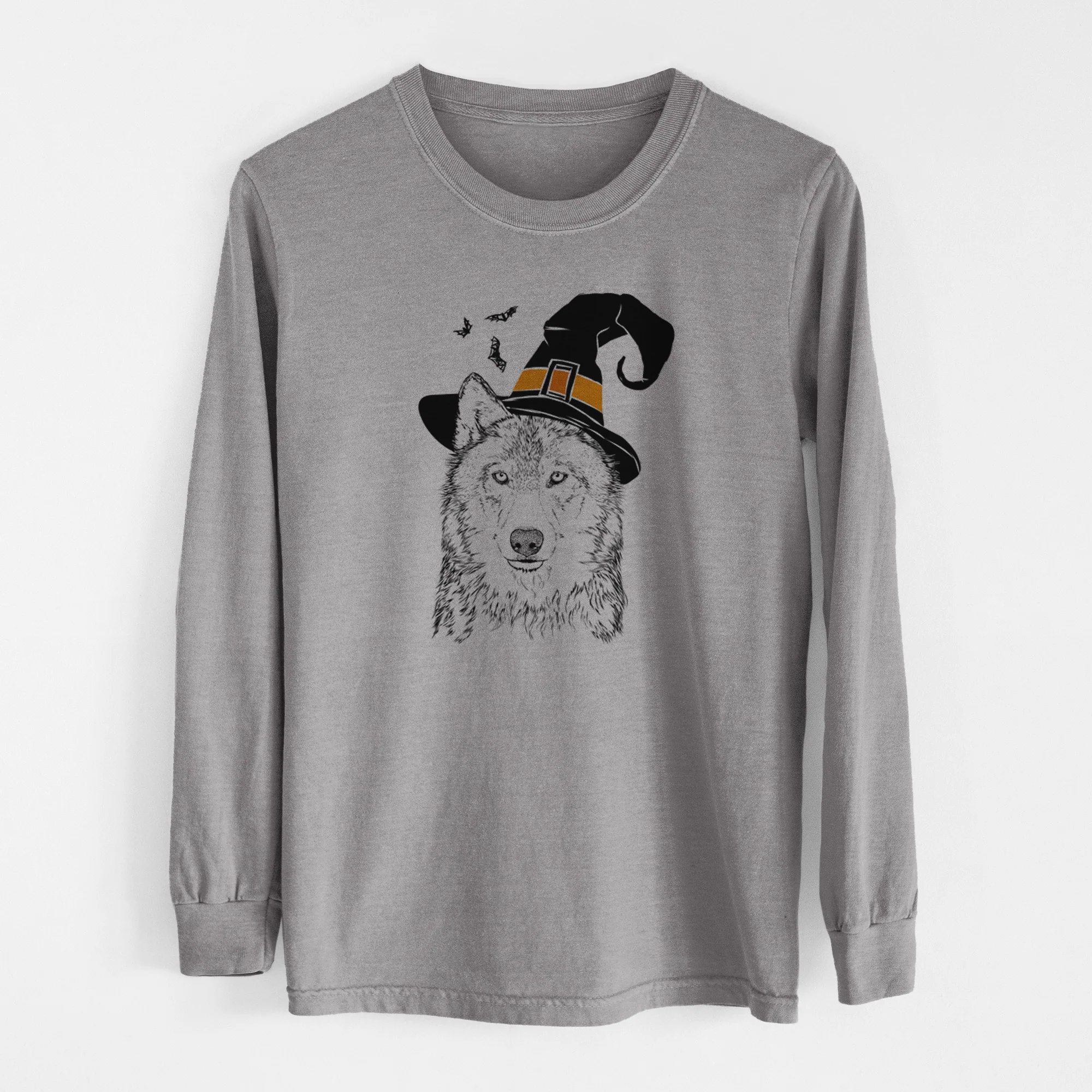 Witch Django the Grey Wolf - Men's Heavyweight 100% Cotton Long Sleeve - Image 7