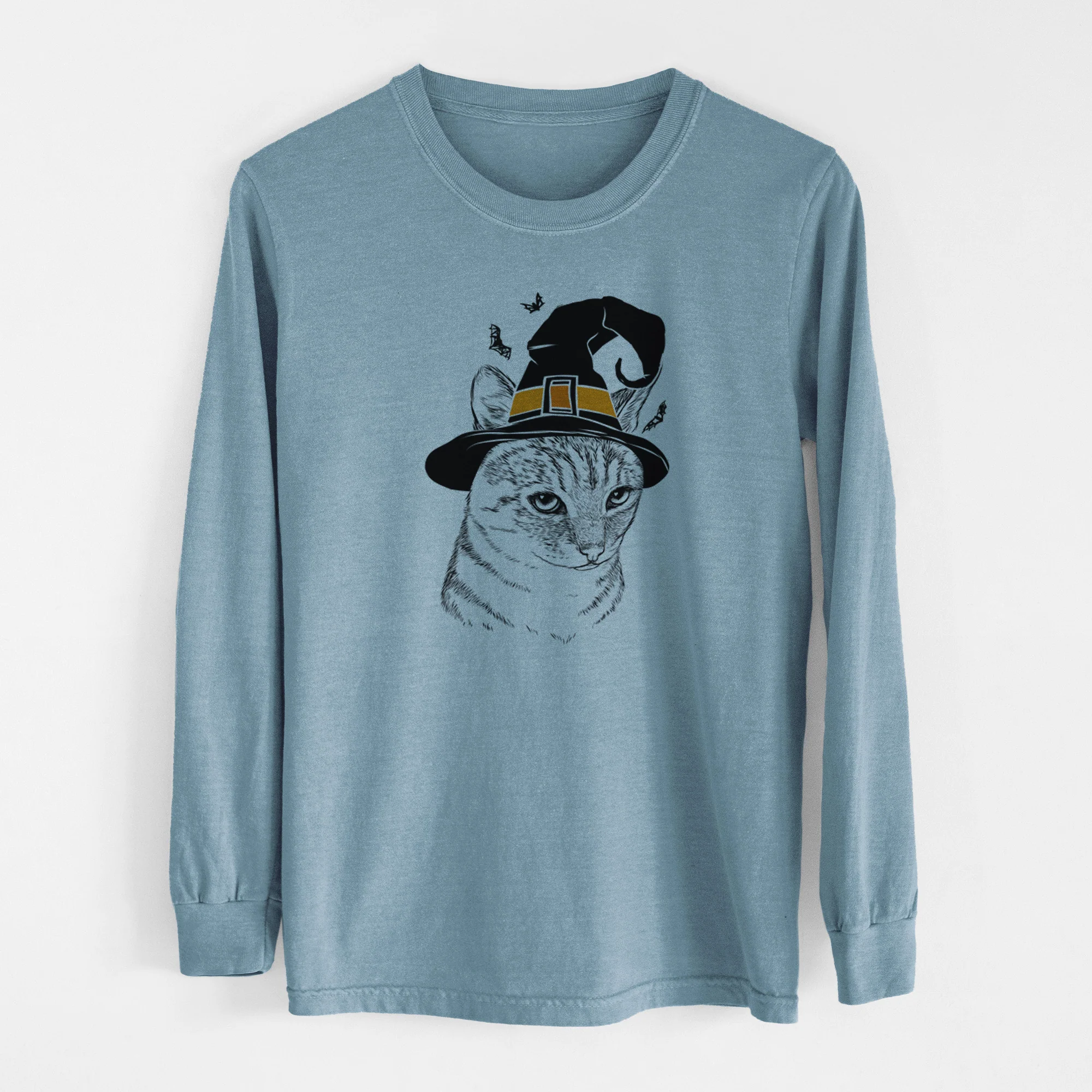 Witch Dora the Tabby Cat - Men's Heavyweight 100% Cotton Long Sleeve - Image 8