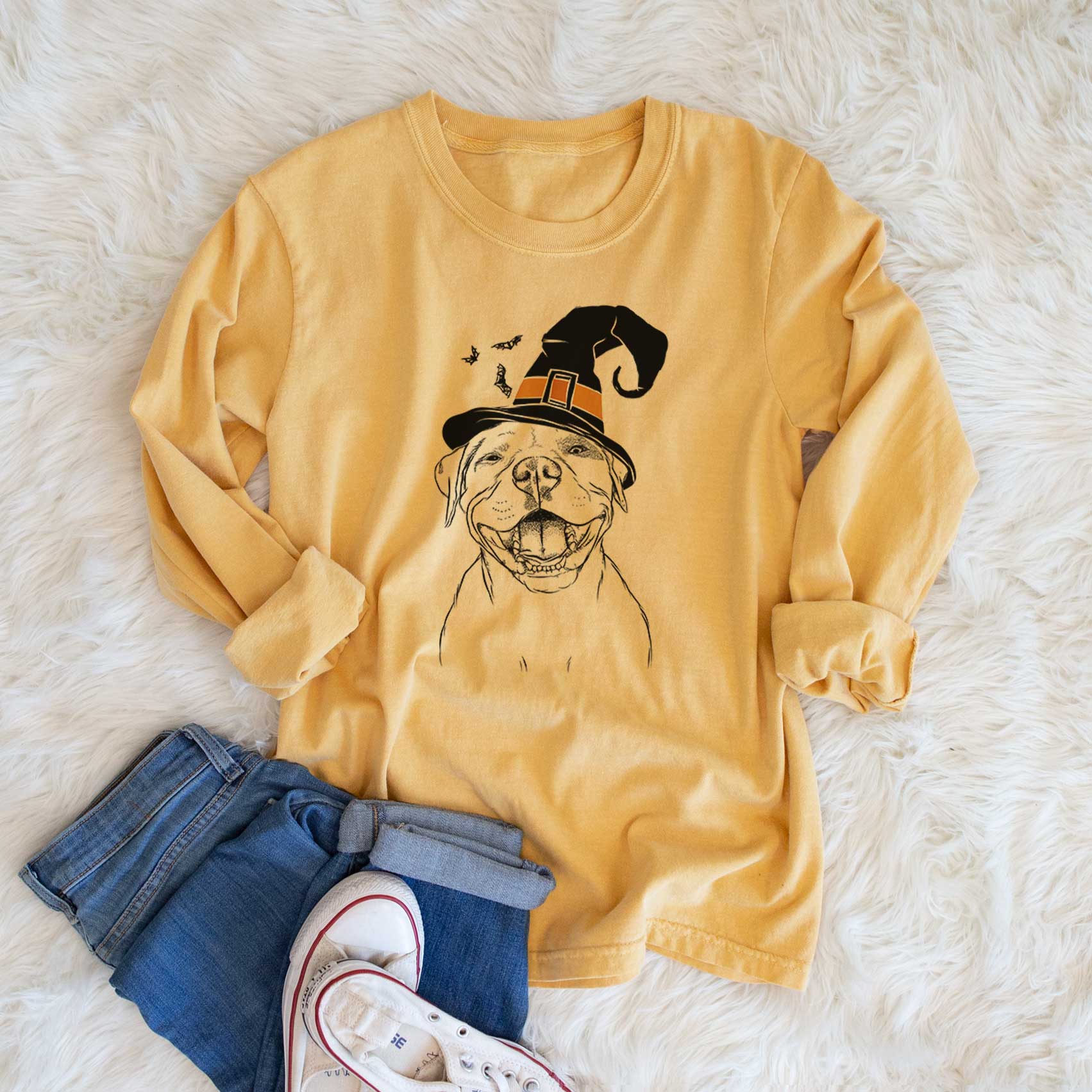 Witch Dutch the Mixed Breed - Men's Heavyweight 100% Cotton Long Sleeve - Image 6