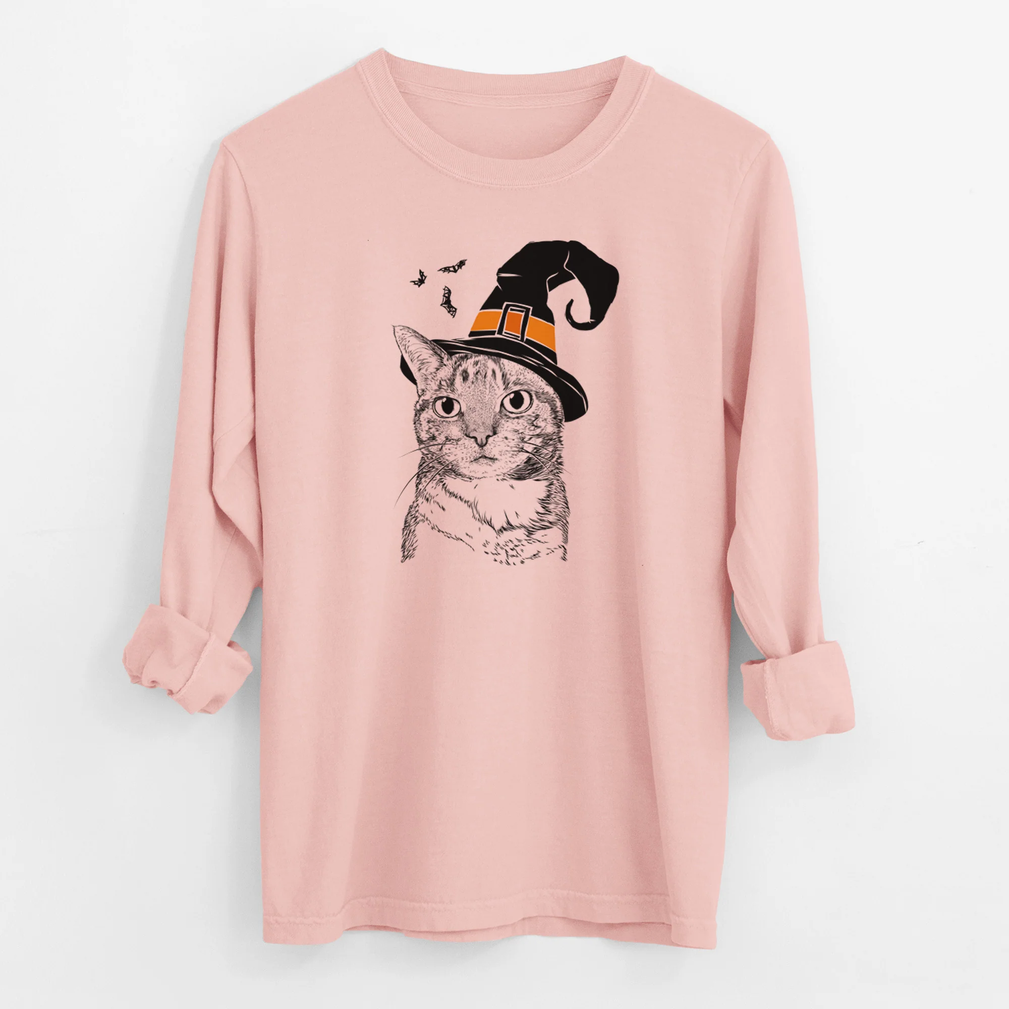 Witch Eleanor the Domestic Shorthair Cat - Men's Heavyweight 100% Cotton Long Sleeve - Image 12