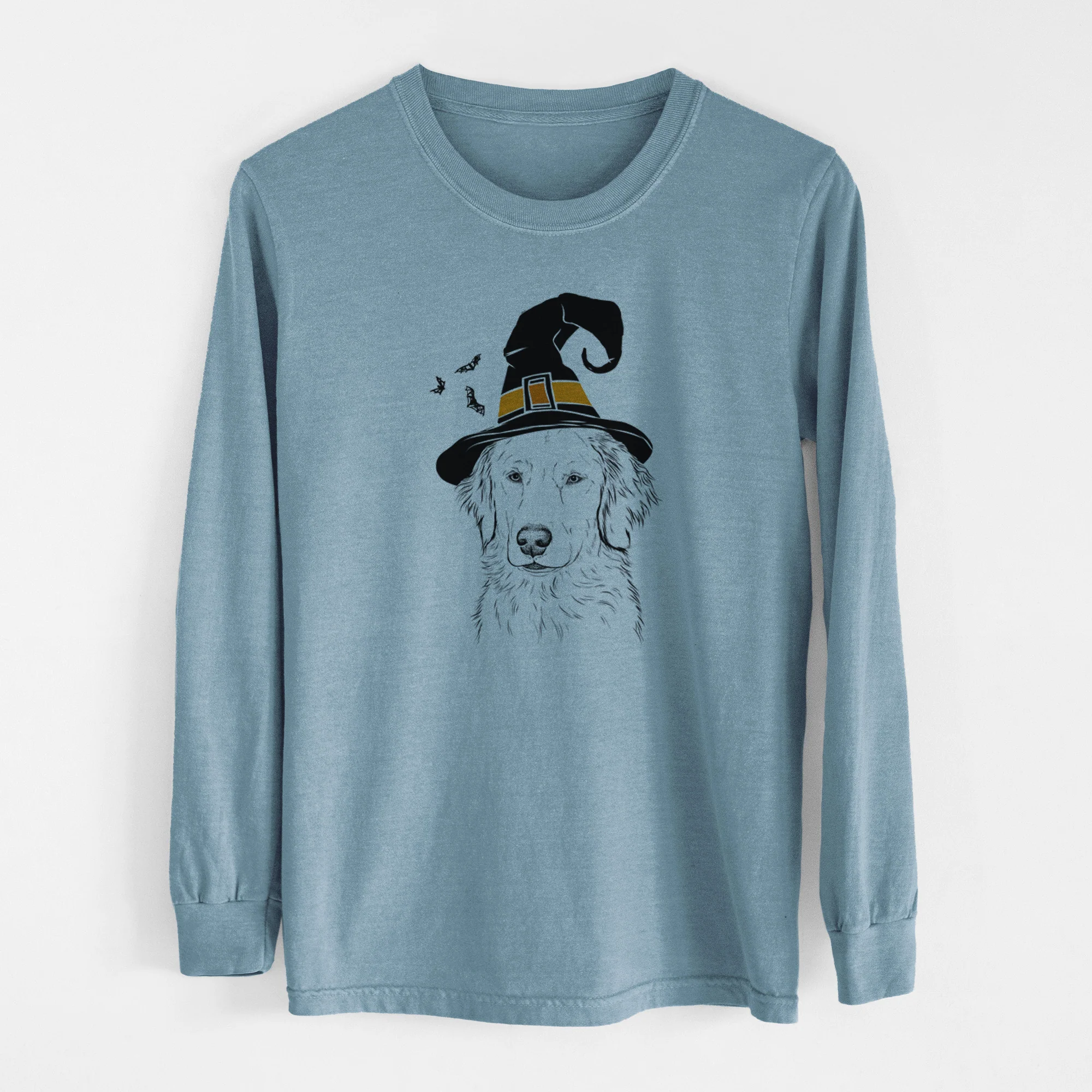 Witch Eli the Golden Retriever - Men's Heavyweight 100% Cotton Long Sleeve - Image 8