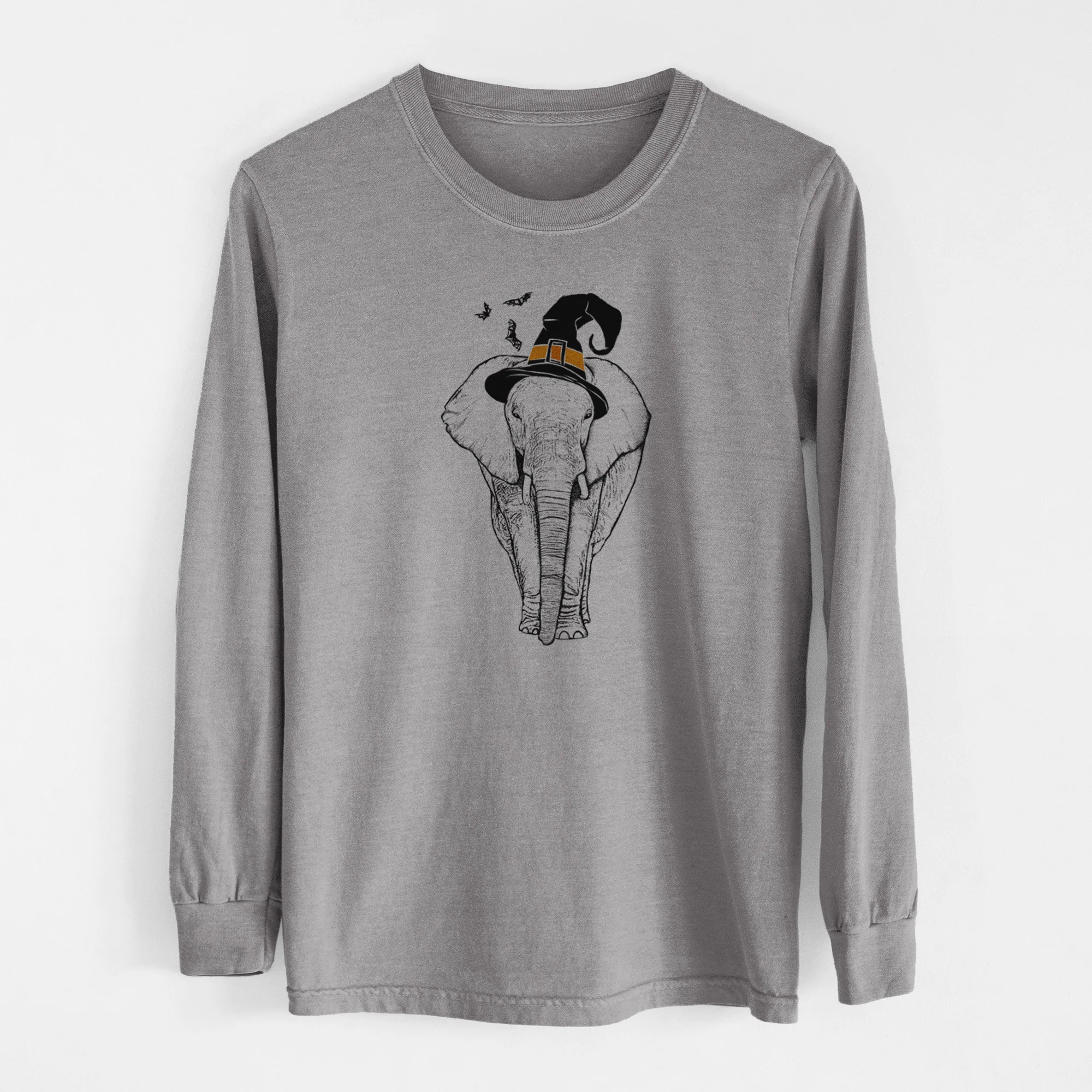 Witch Ella the Elephant - Men's Heavyweight 100% Cotton Long Sleeve - Image 7