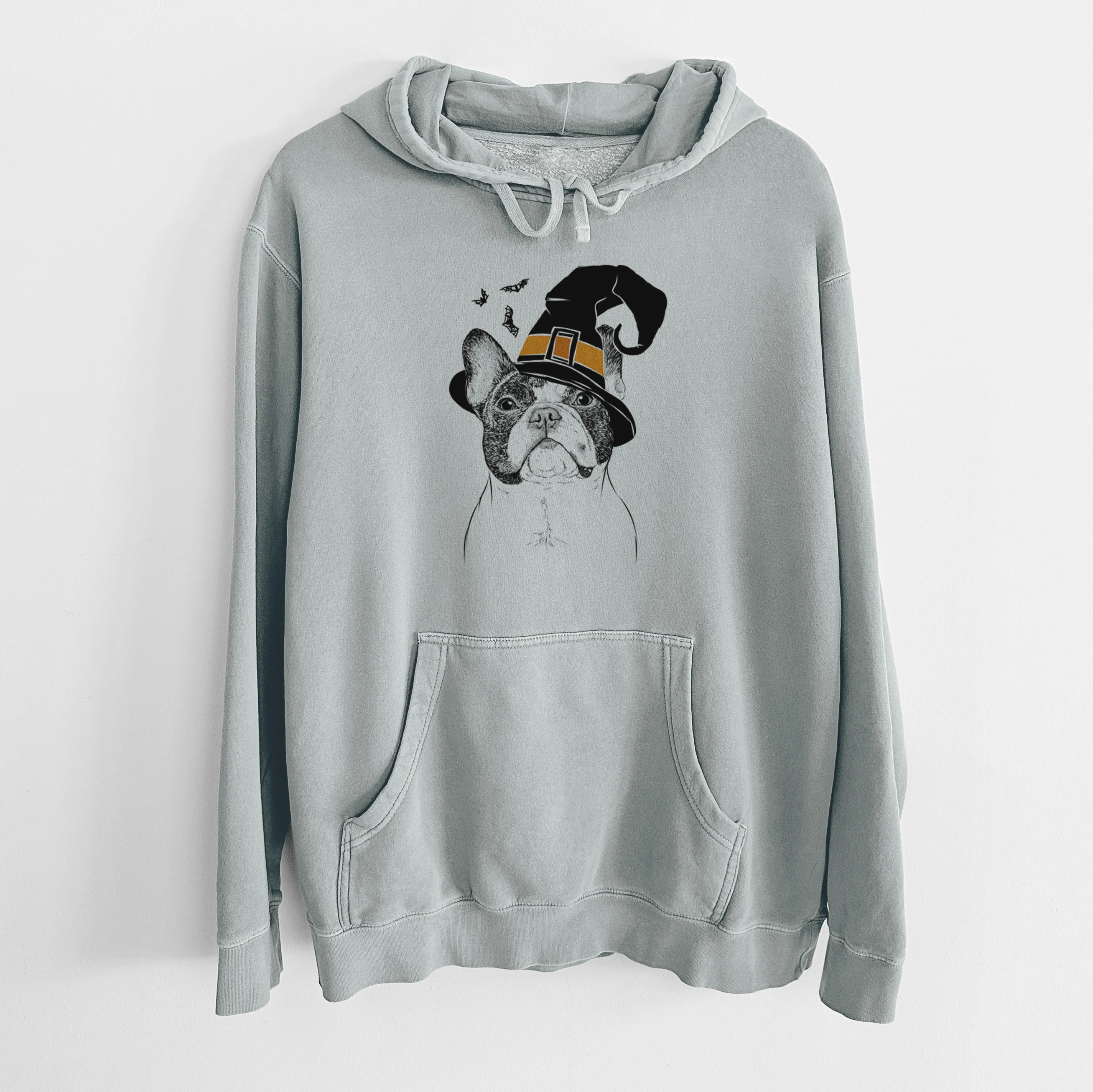 Witch Ella the French Bulldog - Unisex Pigment Dyed Hoodie - Image 6
