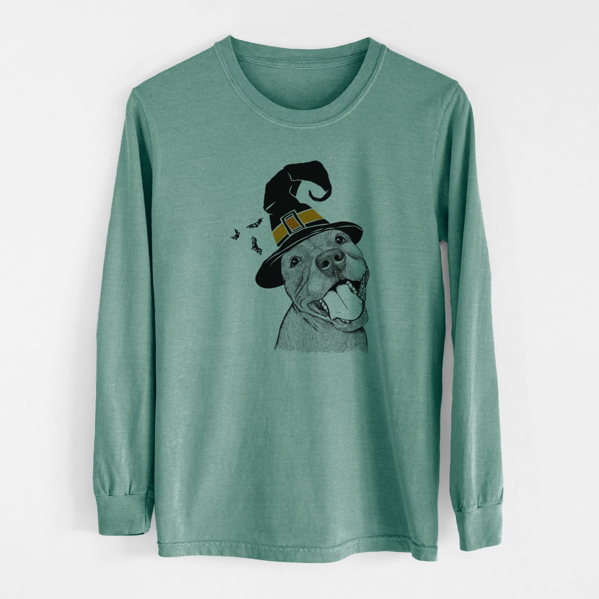 Witch Eloise the Pitbull Mix - Men's Heavyweight 100% Cotton Long Sleeve - Image 13