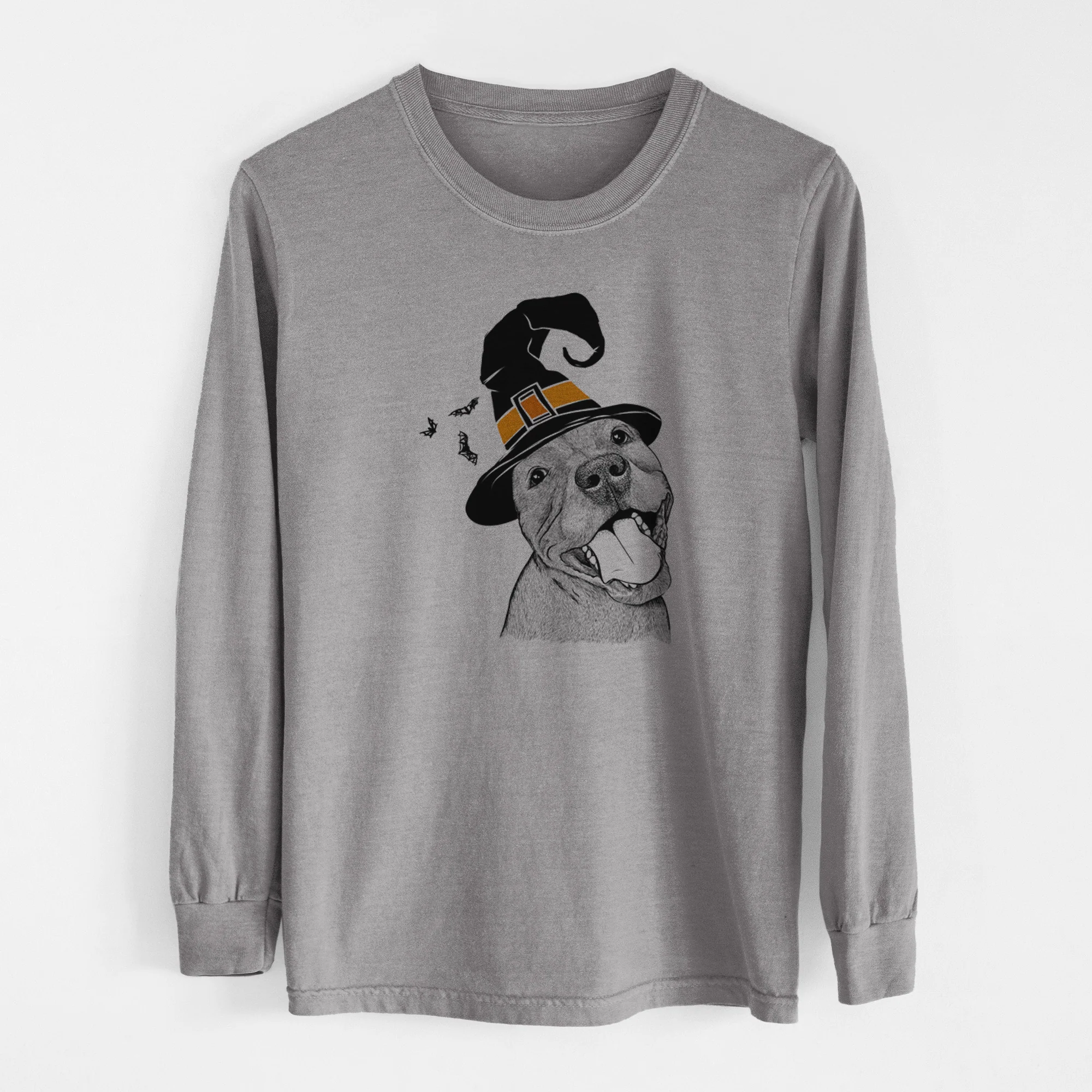 Witch Eloise the Pitbull Mix - Men's Heavyweight 100% Cotton Long Sleeve - Image 7