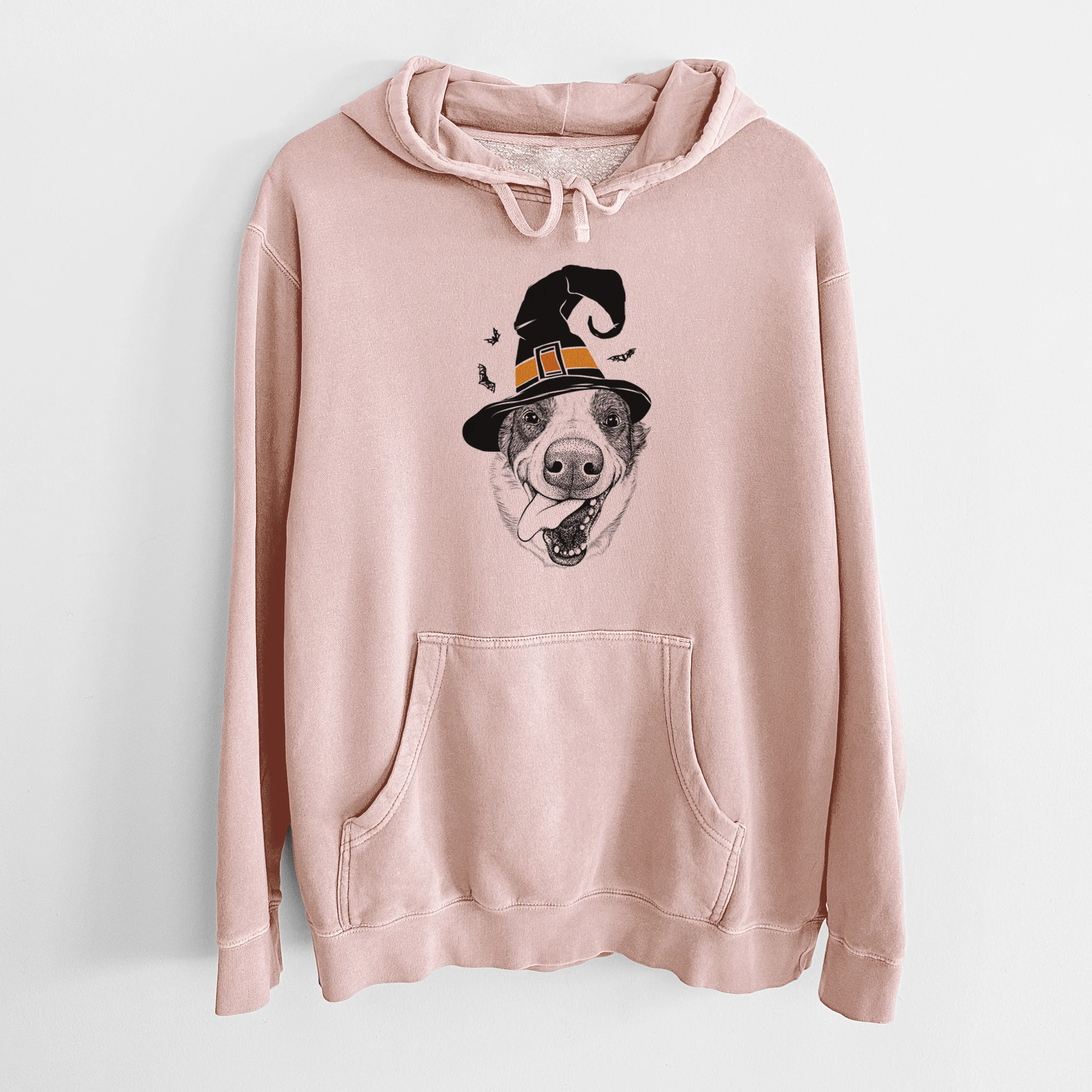 Witch Elwood the Border Collie - Unisex Pigment Dyed Hoodie - Image 5