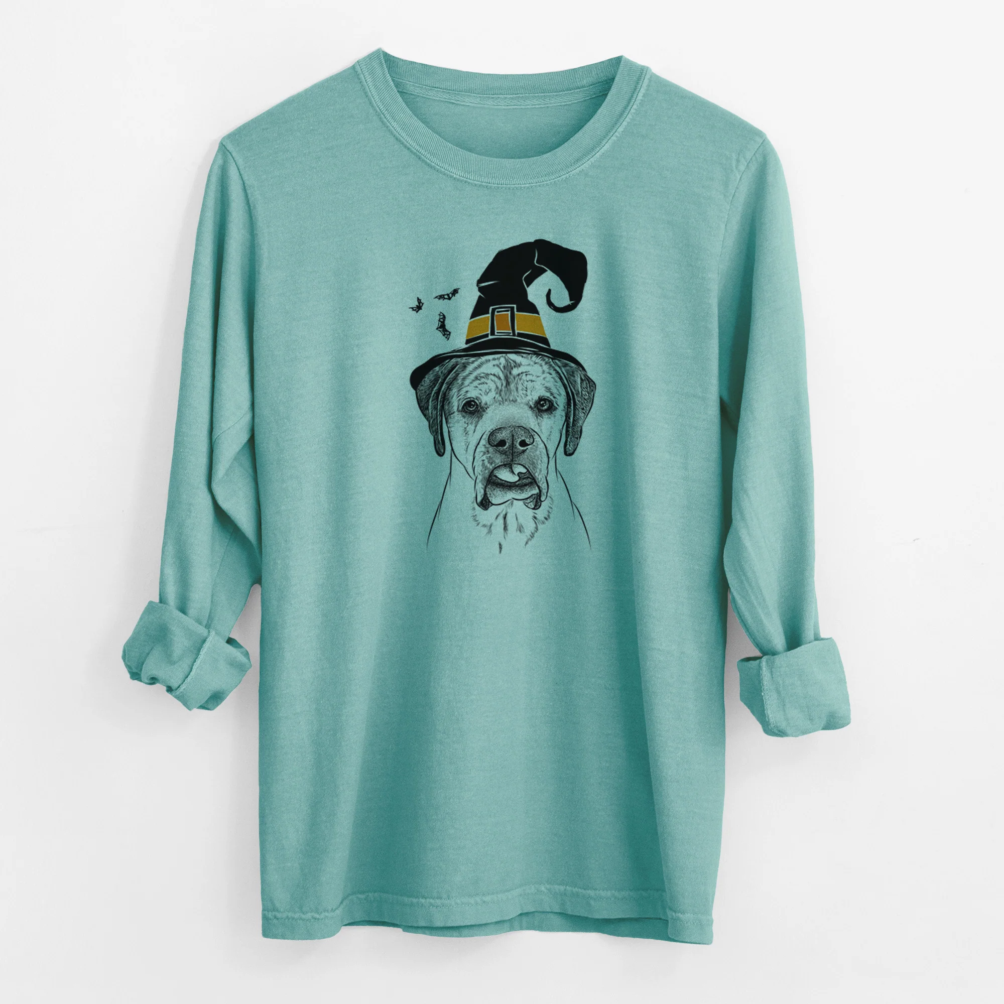 Witch Emma the English Mastiff - Men's Heavyweight 100% Cotton Long Sleeve - Image 9