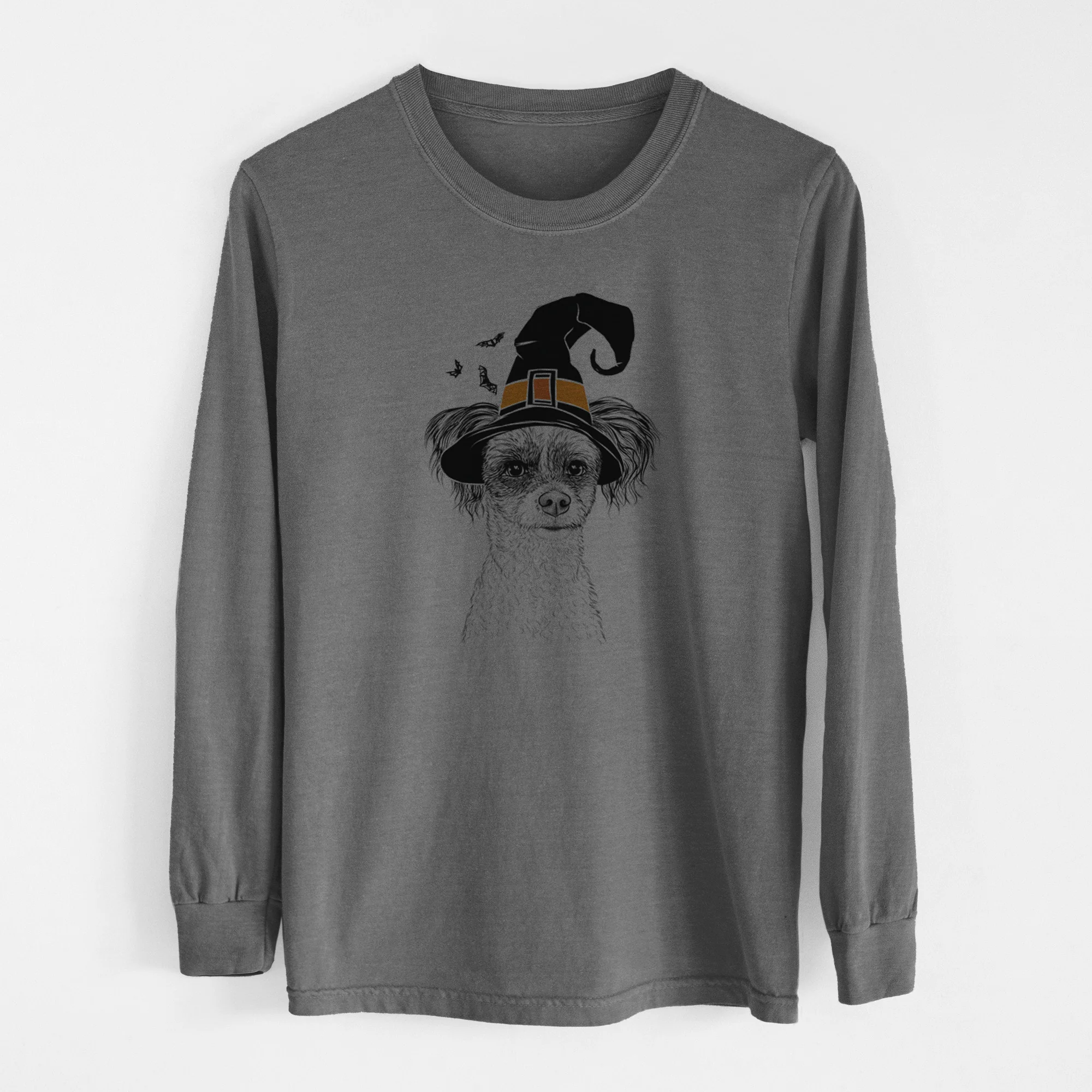 Witch Finley the Papillon Mix - Men's Heavyweight 100% Cotton Long Sleeve - Image 14