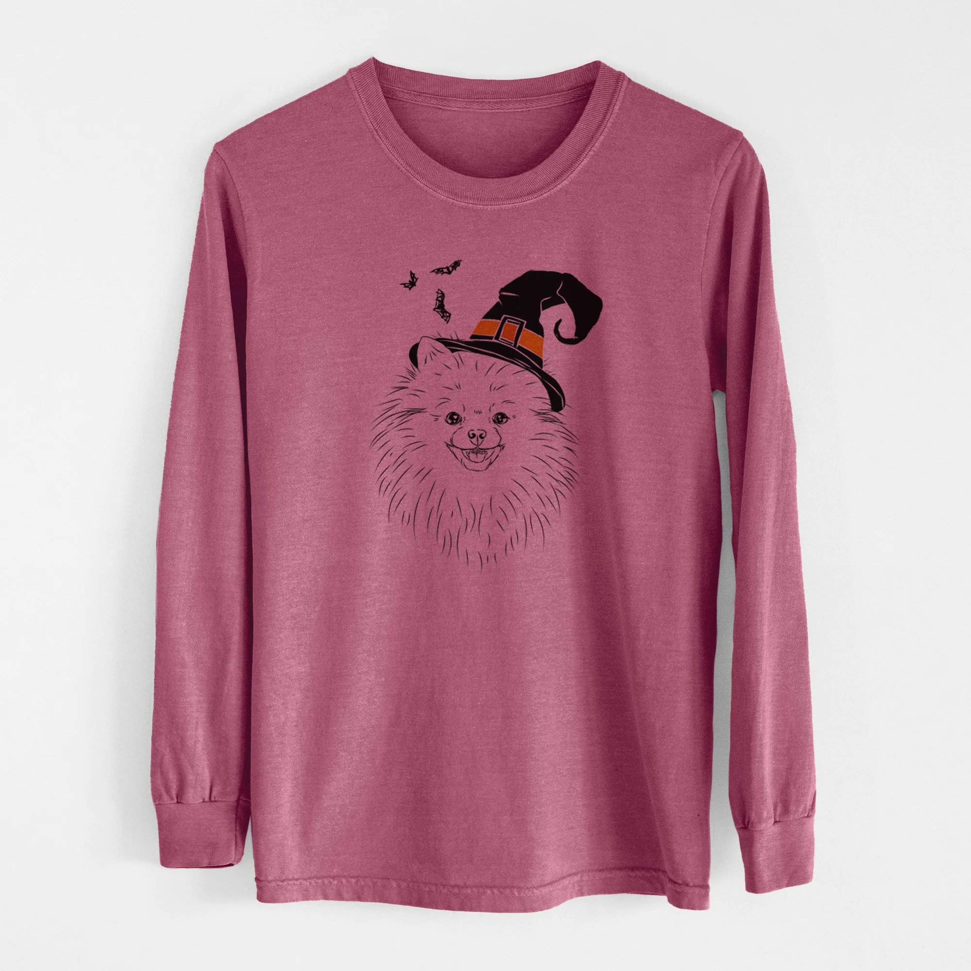 Witch Finn the Pomeranian - Men's Heavyweight 100% Cotton Long Sleeve - Image 11