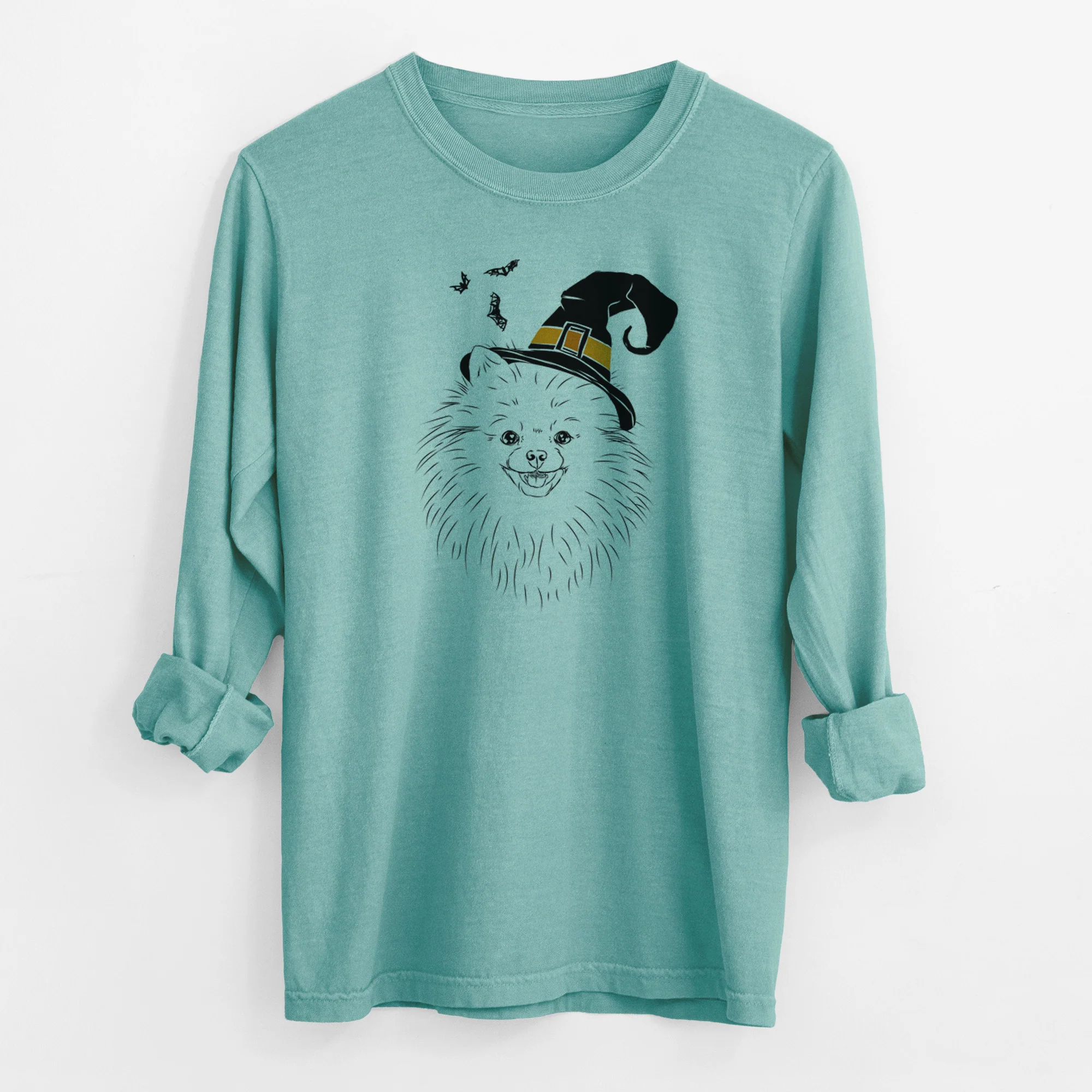 Witch Finn the Pomeranian - Men's Heavyweight 100% Cotton Long Sleeve - Image 9