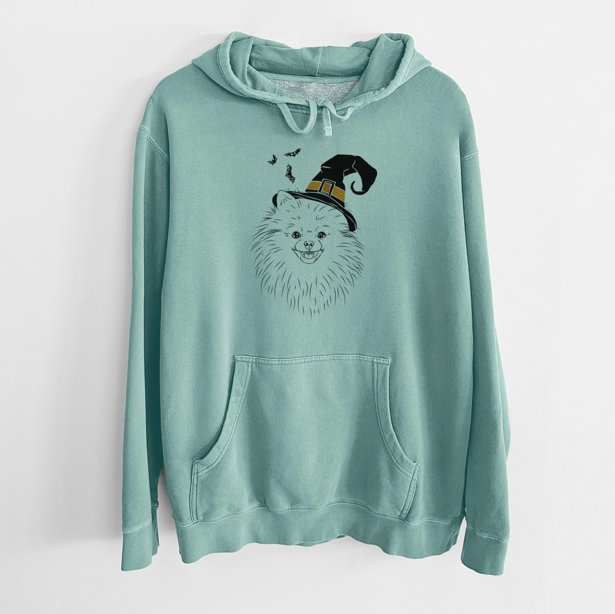 Witch Finn the Pomeranian - Unisex Pigment Dyed Hoodie - Image 8