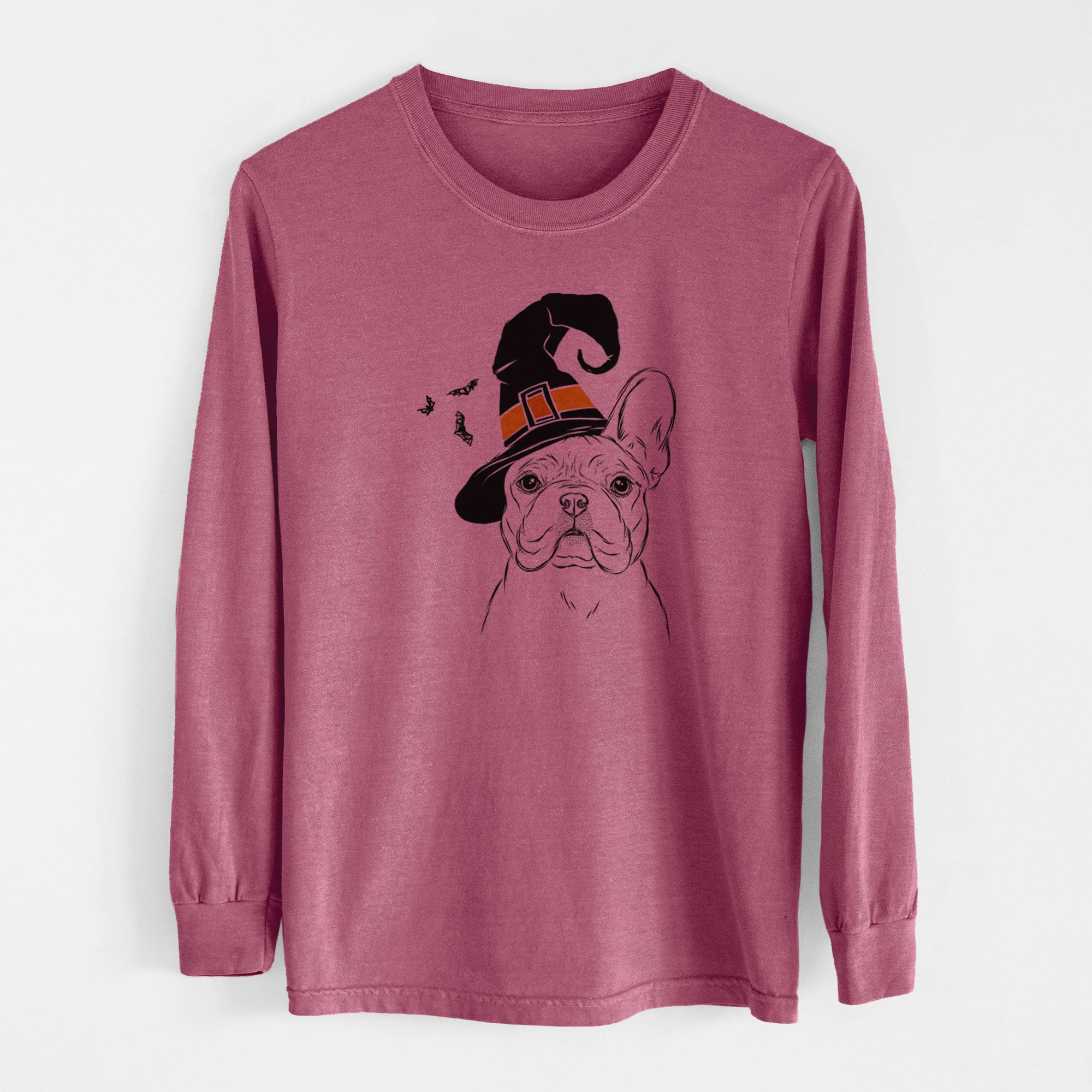 Witch Franco the French Bulldog - Men's Heavyweight 100% Cotton Long Sleeve - Image 11