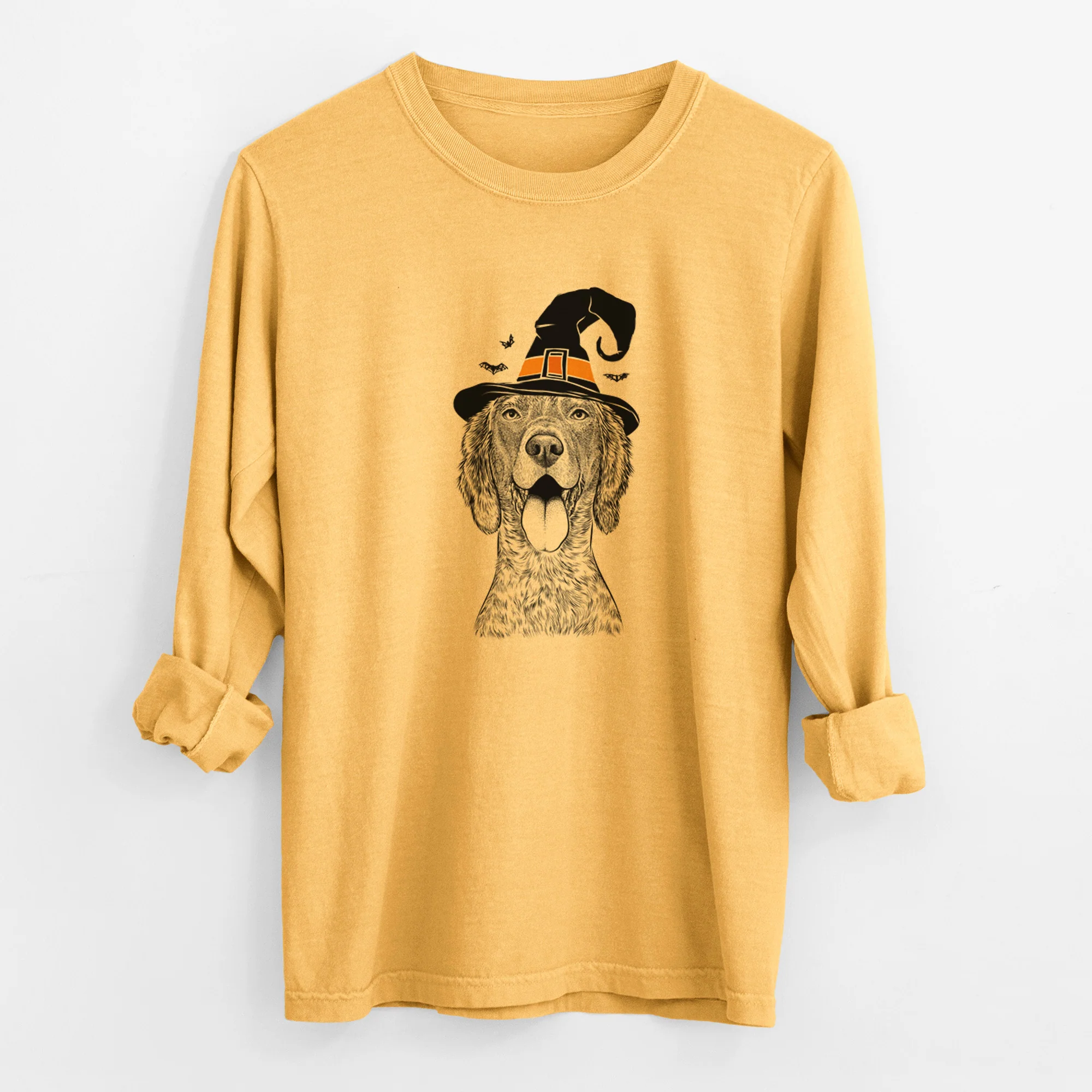 Witch Freddy the English Setter - Men's Heavyweight 100% Cotton Long Sleeve - Image 3