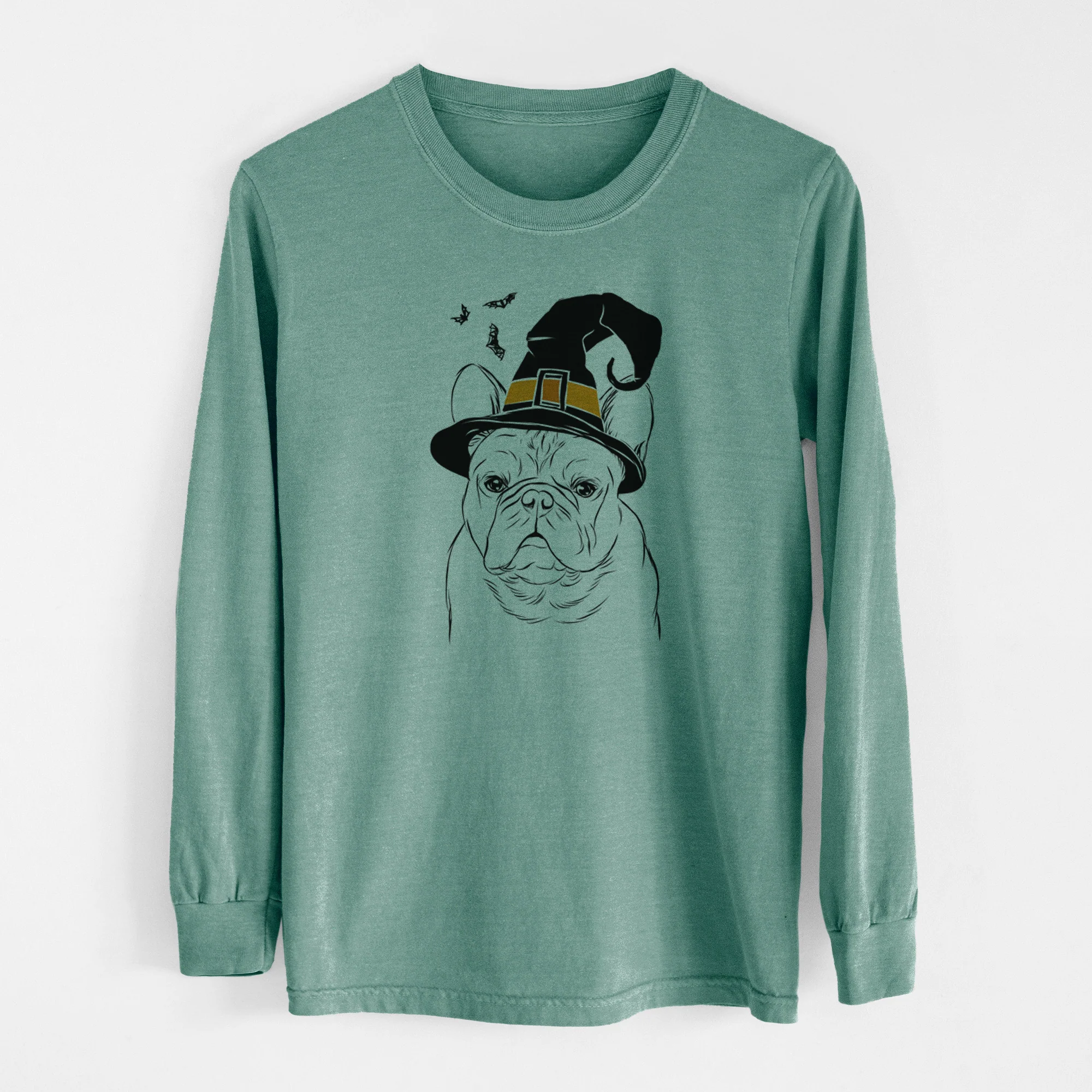 Witch Fudge the French Bulldog - Men's Heavyweight 100% Cotton Long Sleeve - Image 13