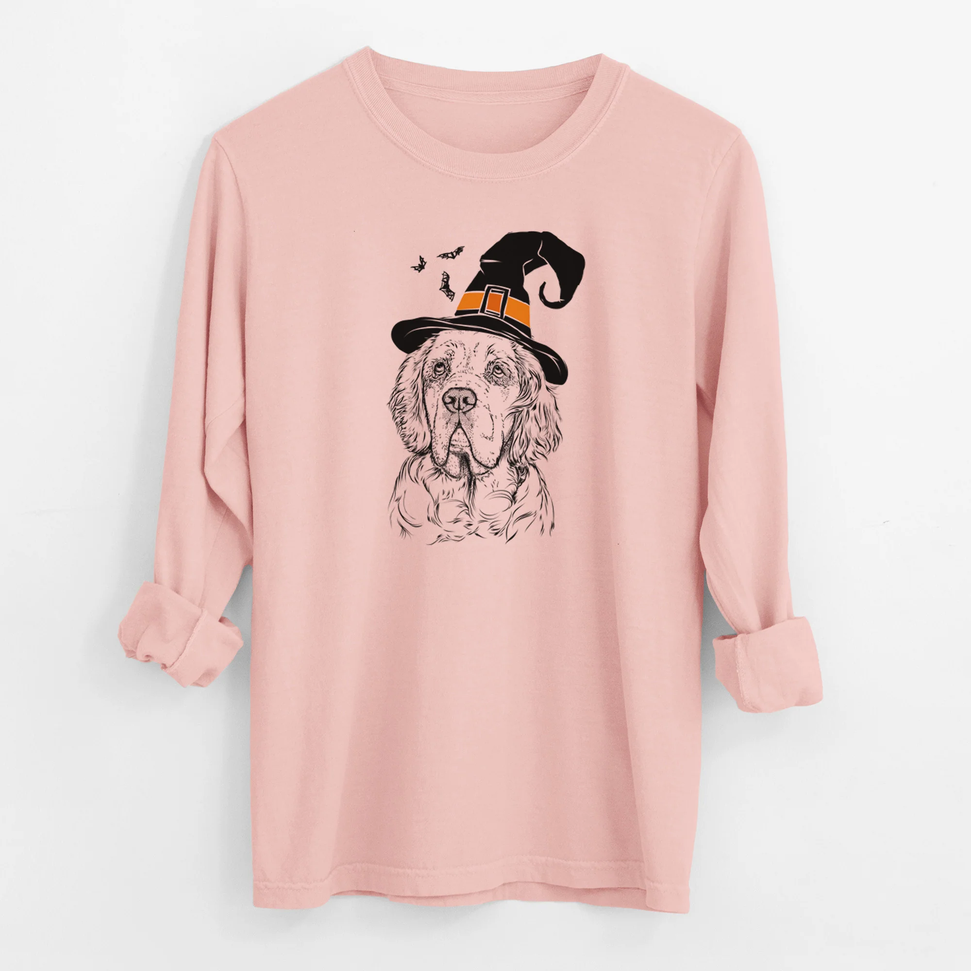 Witch Gary the Clumber Spaniel - Men's Heavyweight 100% Cotton Long Sleeve - Image 12