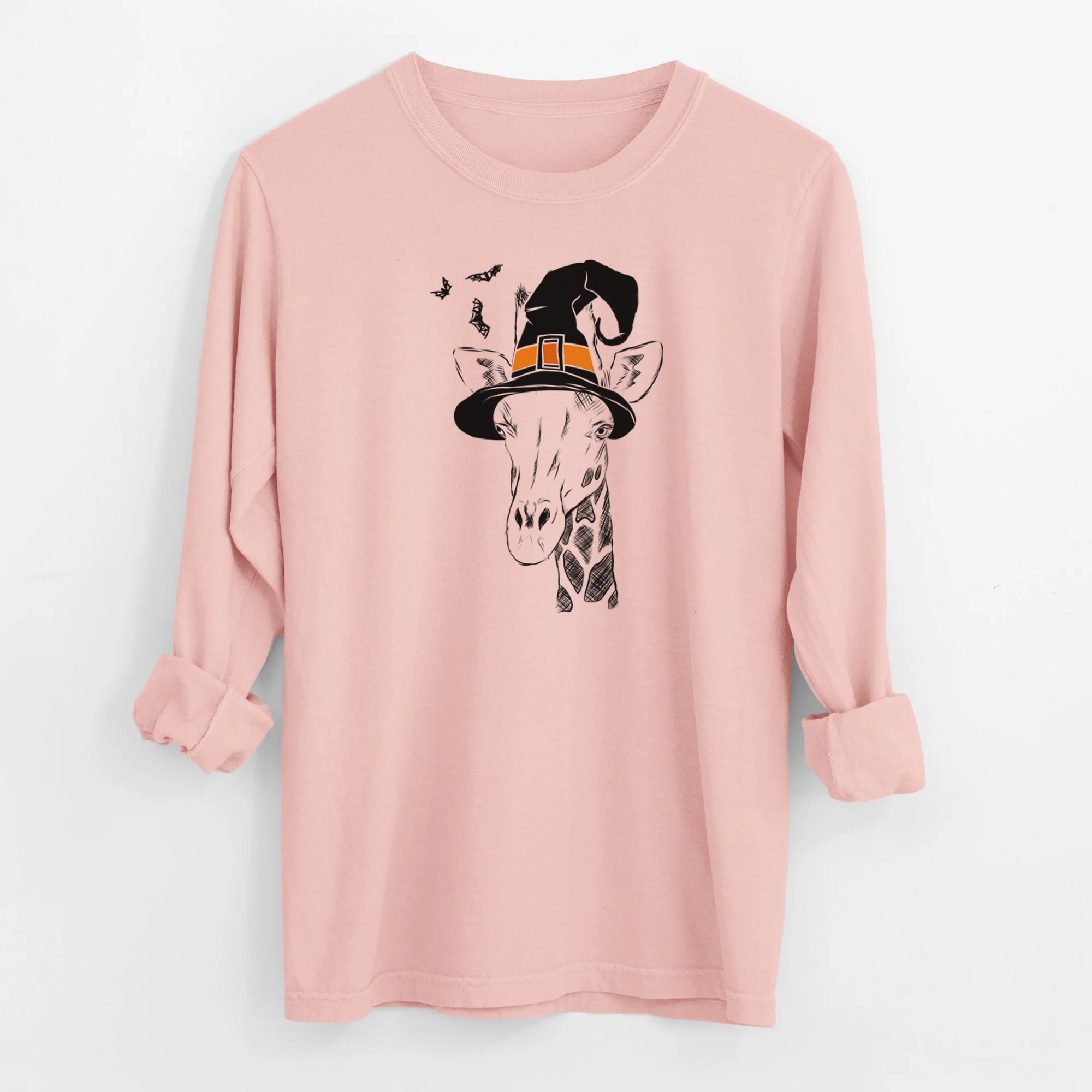 Witch Geoffrey the Giraffe - Men's Heavyweight 100% Cotton Long Sleeve - Image 12
