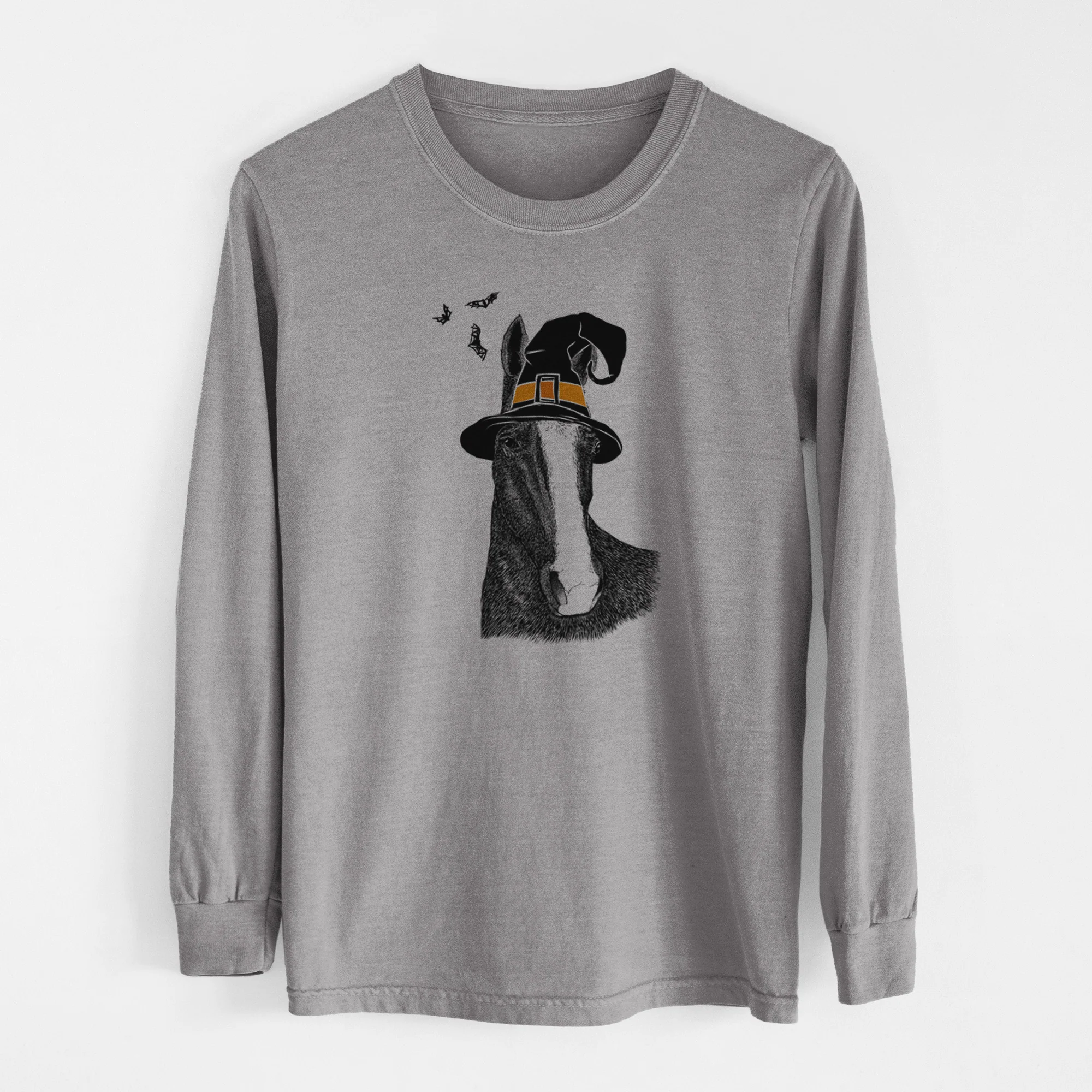 Witch Gibson the Tennessee Walking Horse - Men's Heavyweight 100% Cotton Long Sleeve - Image 7