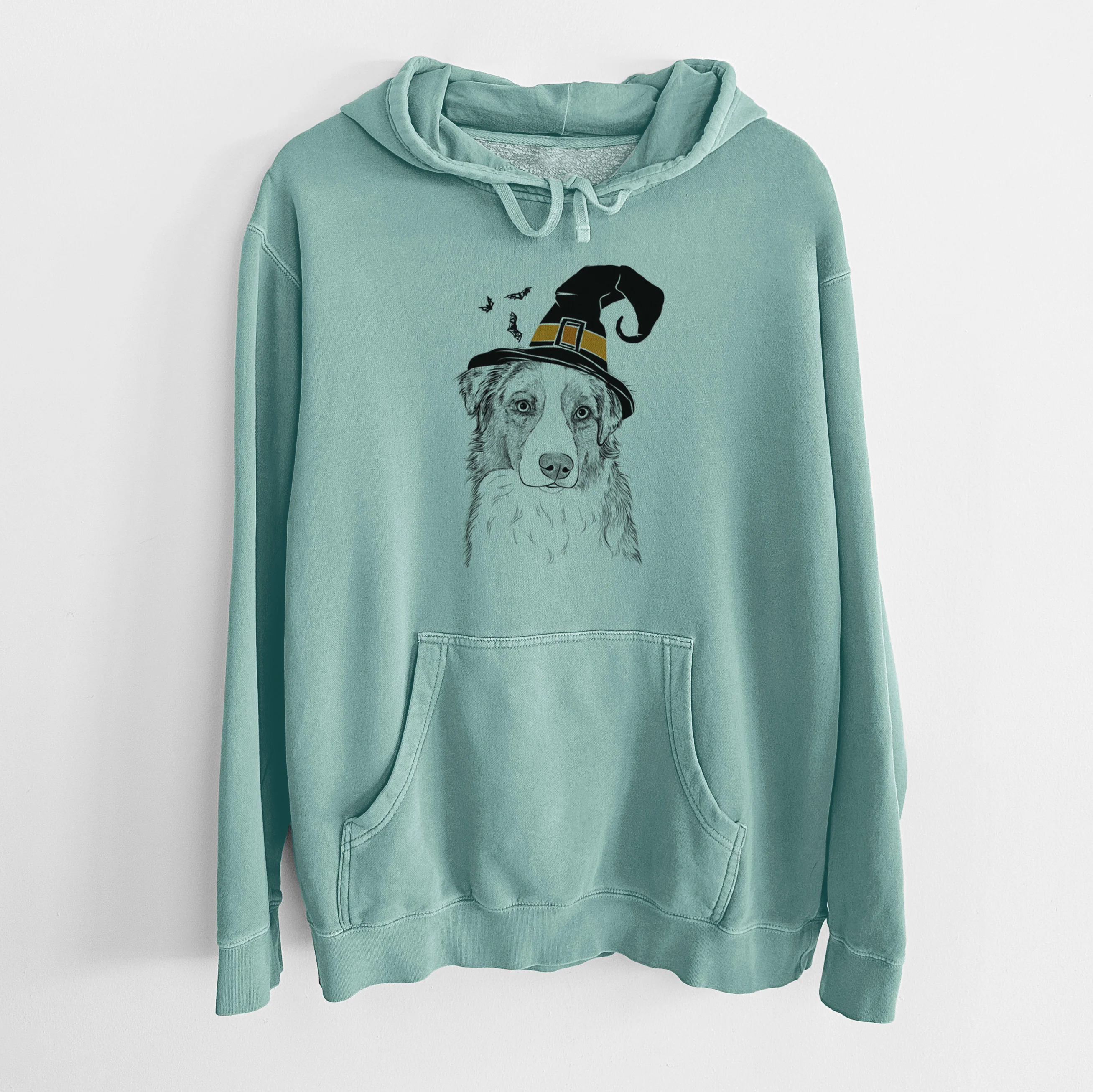 Witch Ginger the Australian Shepherd - Unisex Pigment Dyed Hoodie - Image 8