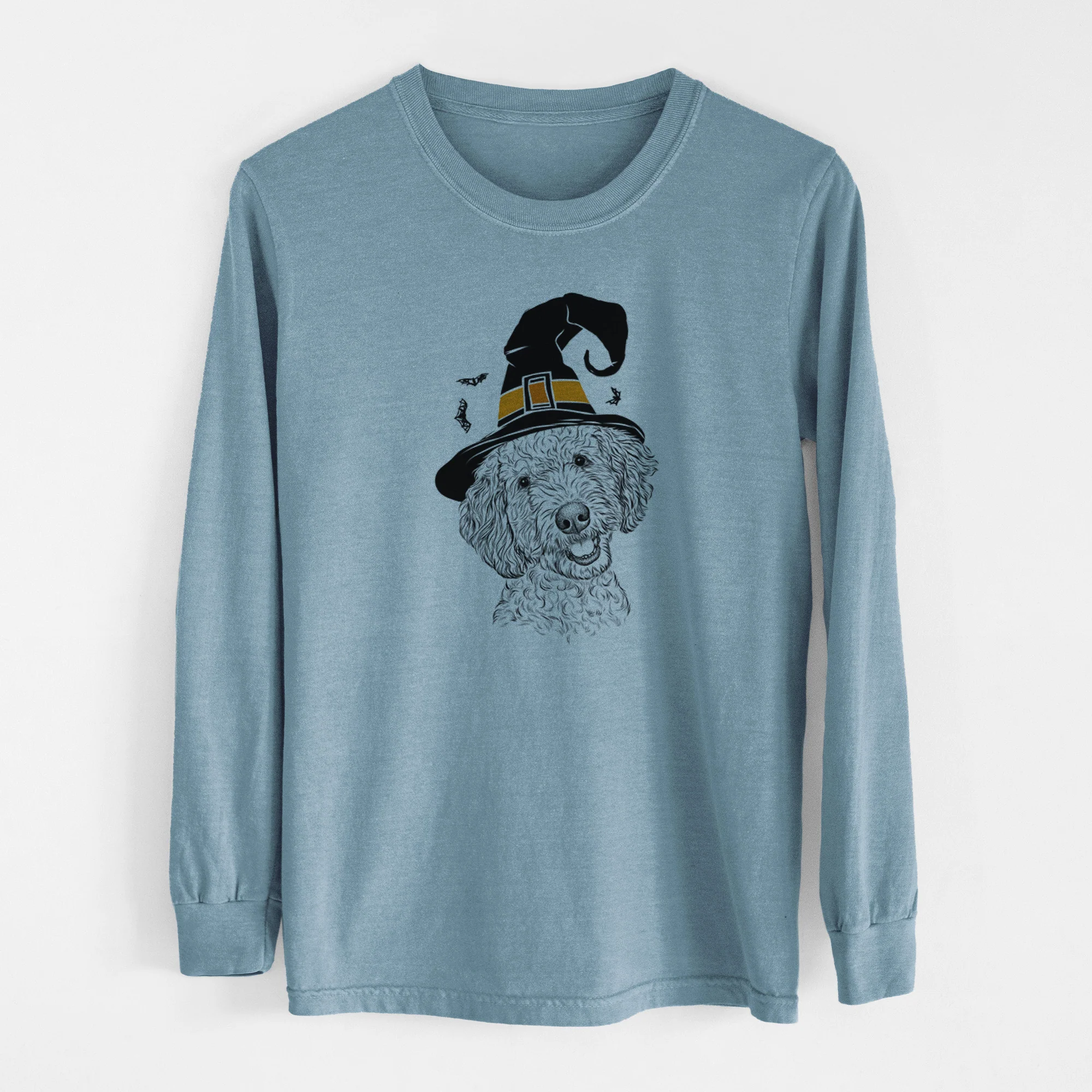 Witch Gizmo the Goldendoodle - Men's Heavyweight 100% Cotton Long Sleeve - Image 8