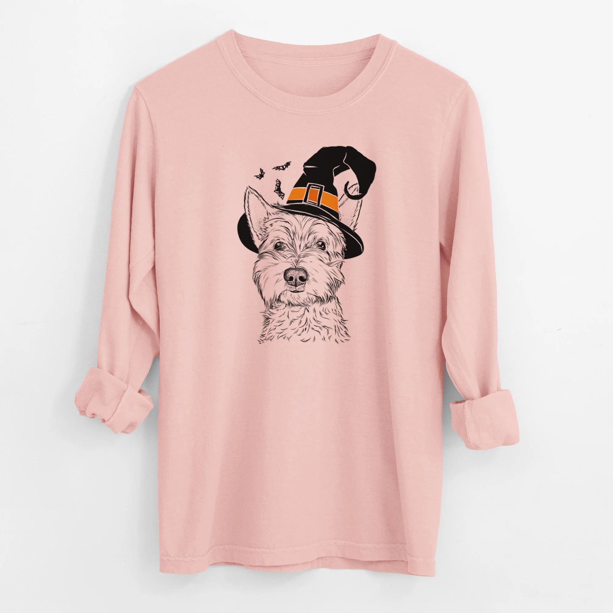 Witch Grizel the West Highland Terrier - Men's Heavyweight 100% Cotton Long Sleeve - Image 12