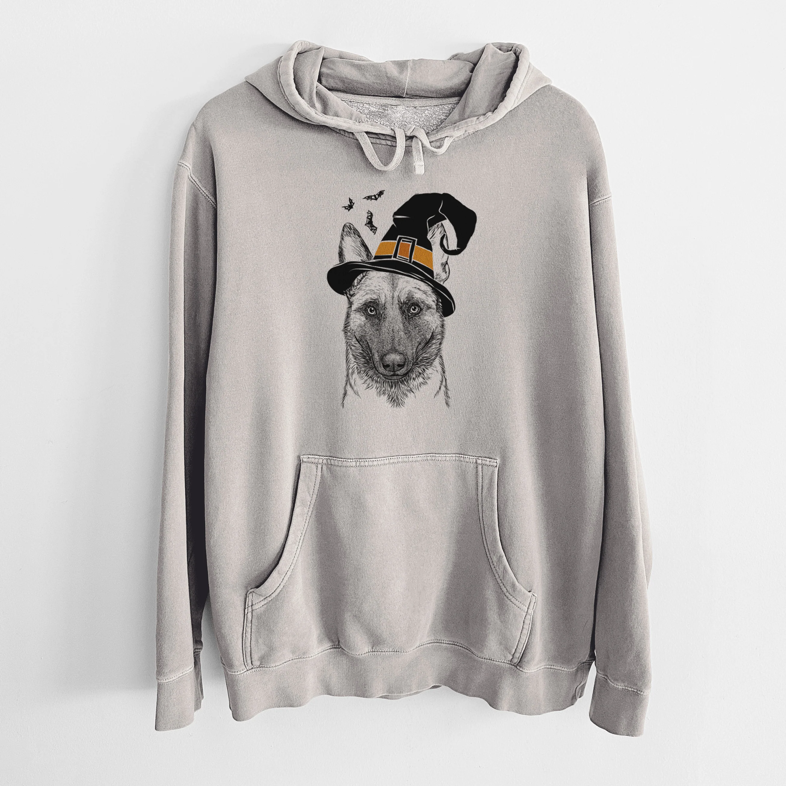 Witch Gunther the Belgian Malinois - Unisex Pigment Dyed Hoodie