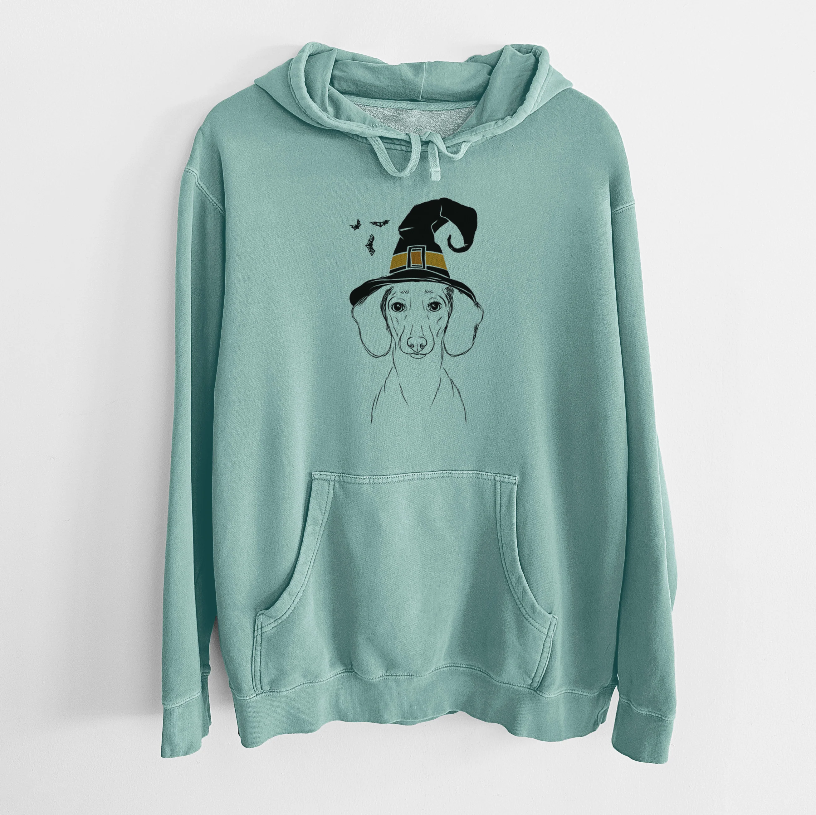 Witch Hans the Dachshund - Unisex Pigment Dyed Hoodie - Image 8