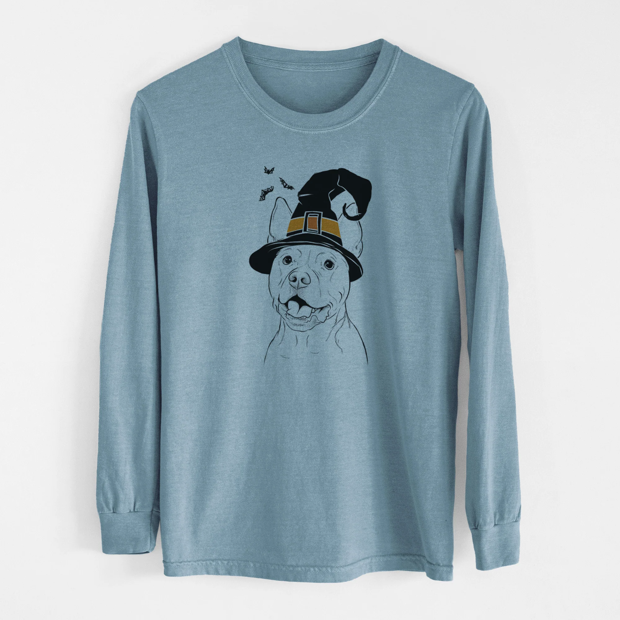 Witch Harley the Pitbull - Men's Heavyweight 100% Cotton Long Sleeve - Image 8
