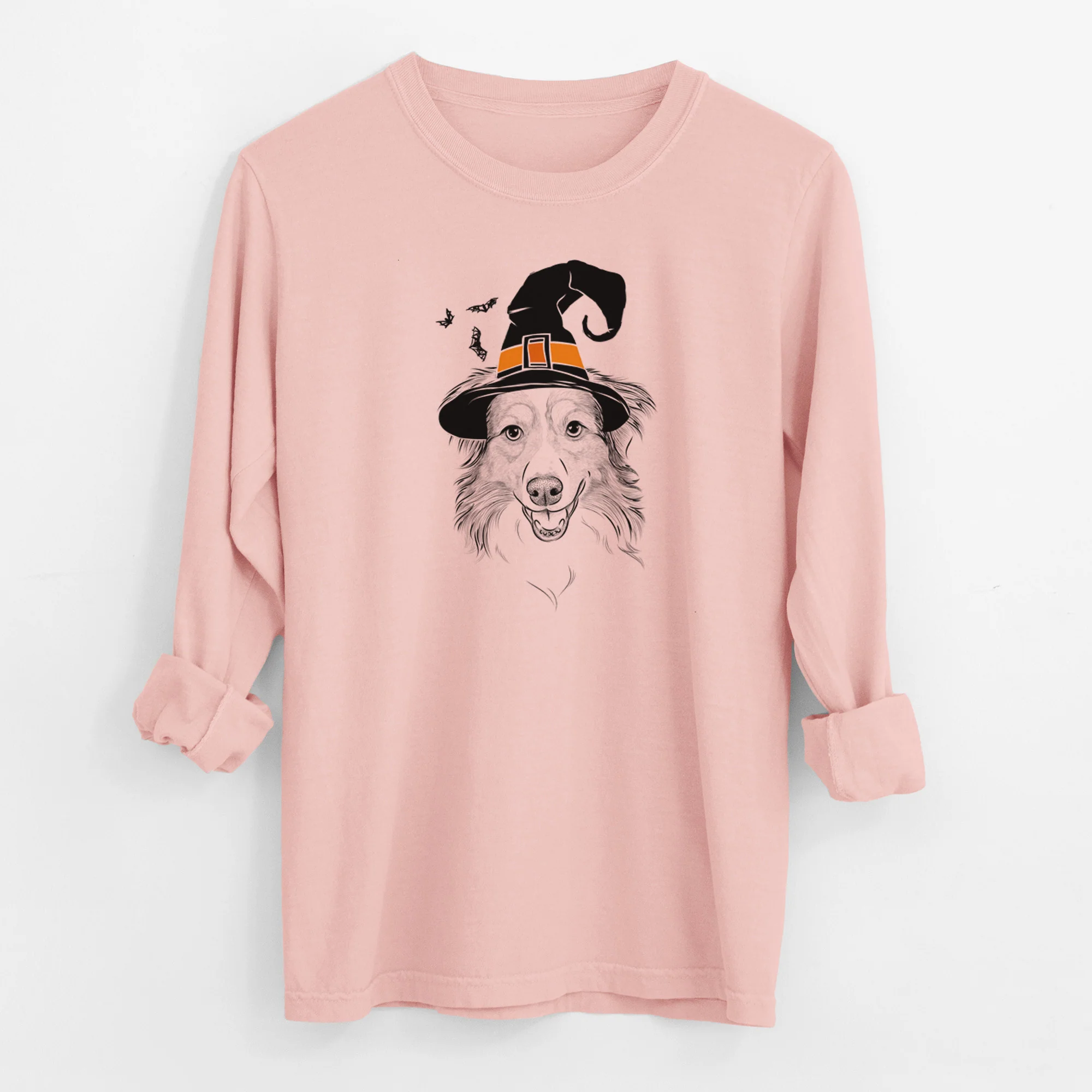 Witch Hattie the Australian Shepherd - Men's Heavyweight 100% Cotton Long Sleeve - Image 12