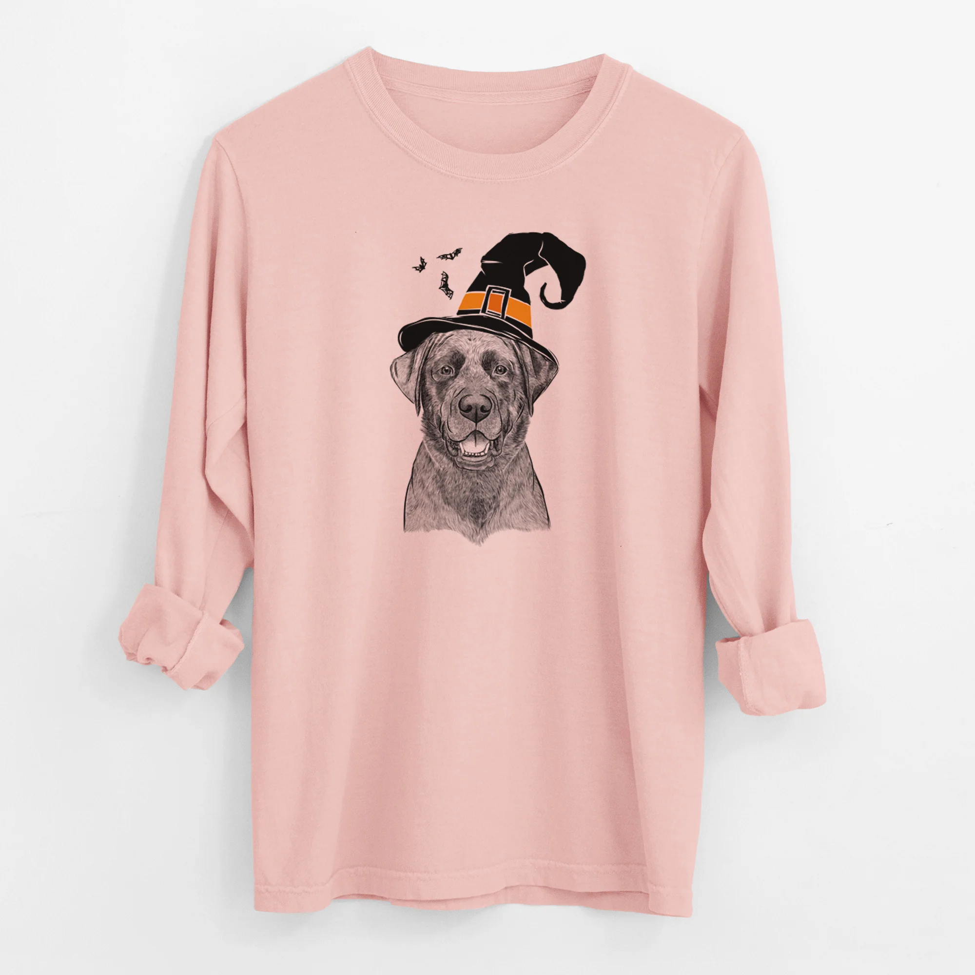 Witch Heath the Black Lab - Men's Heavyweight 100% Cotton Long Sleeve - Image 12
