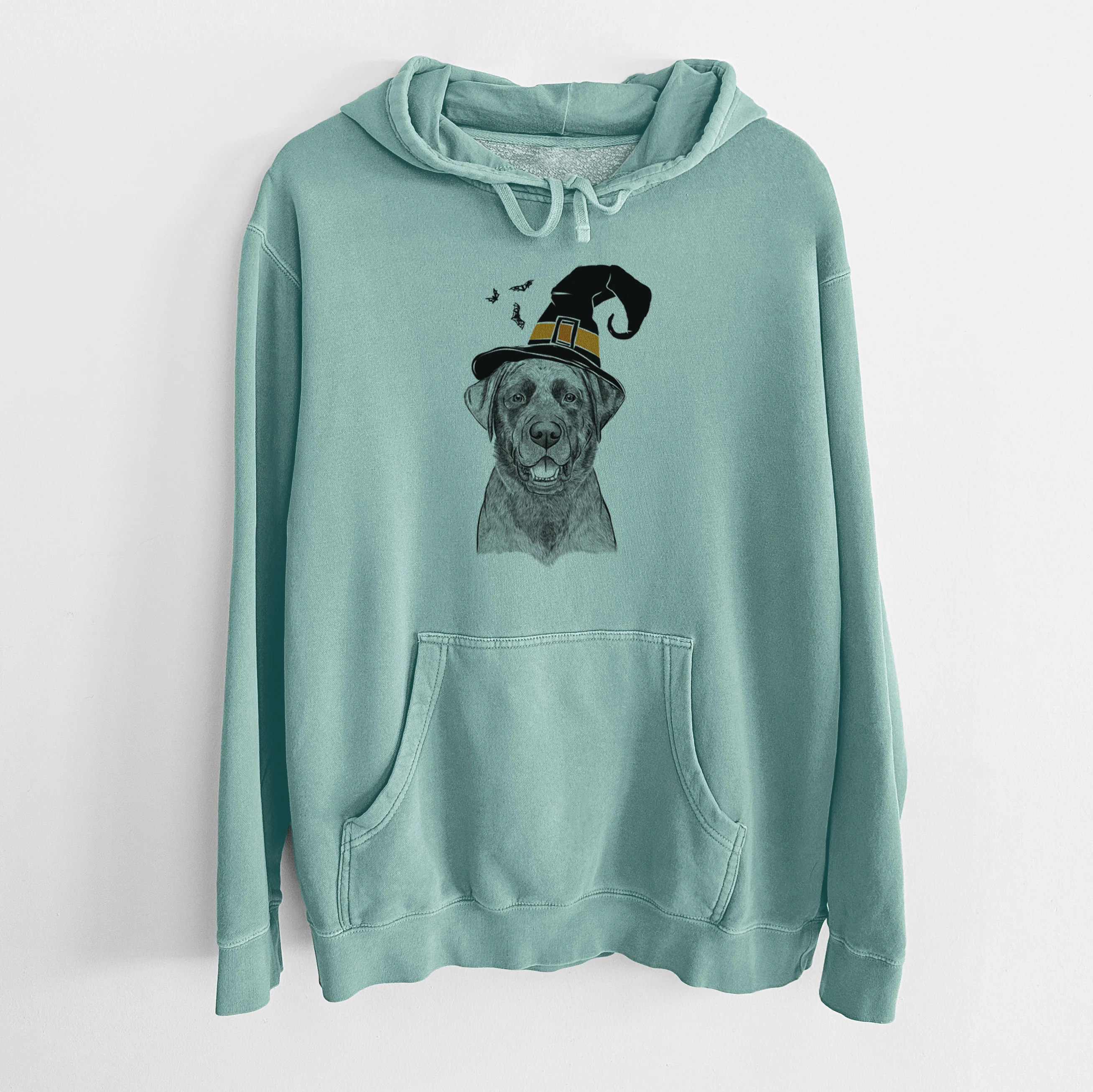 Witch Heath the Black Lab - Unisex Pigment Dyed Hoodie - Image 8