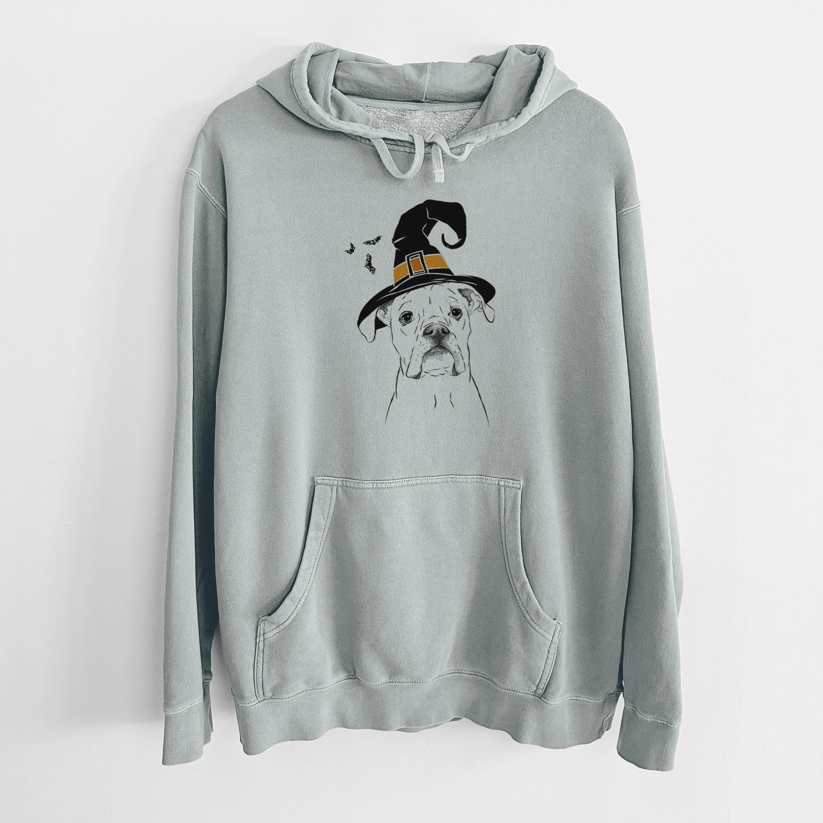 Witch Henley the Boxer - Unisex Pigment Dyed Hoodie - Image 6