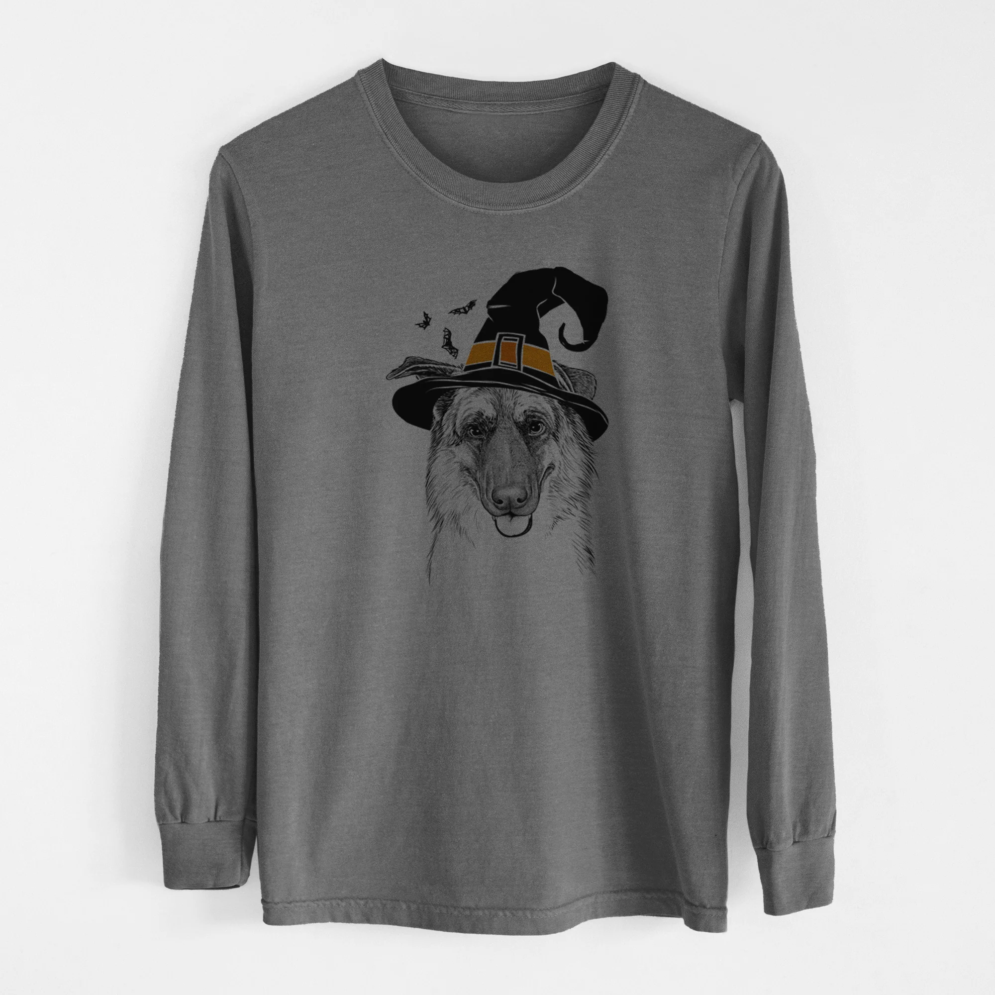 Witch Henry the German Shepherd - Men's Heavyweight 100% Cotton Long Sleeve - Image 14