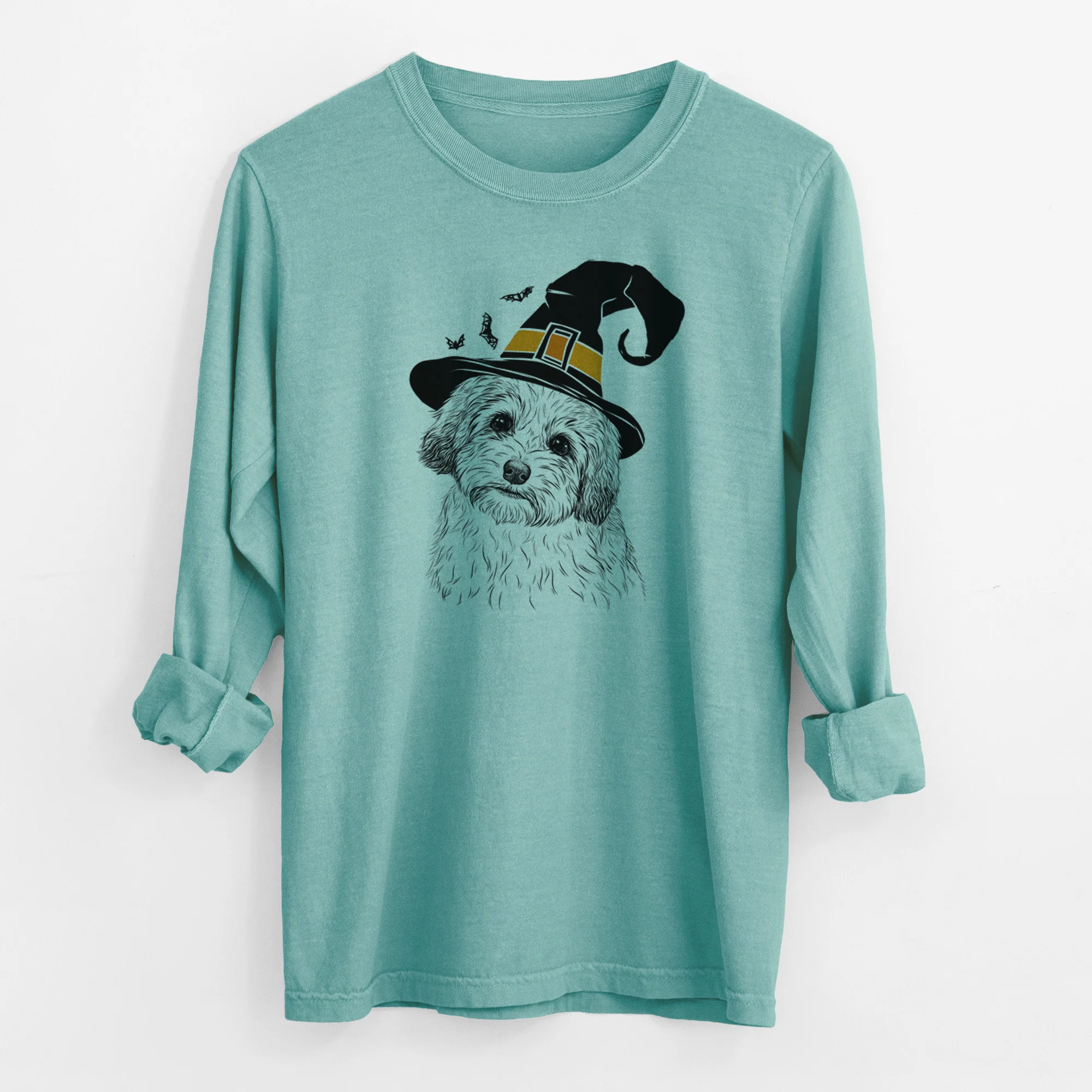 Witch Henry the Havanese - Men's Heavyweight 100% Cotton Long Sleeve - Image 9