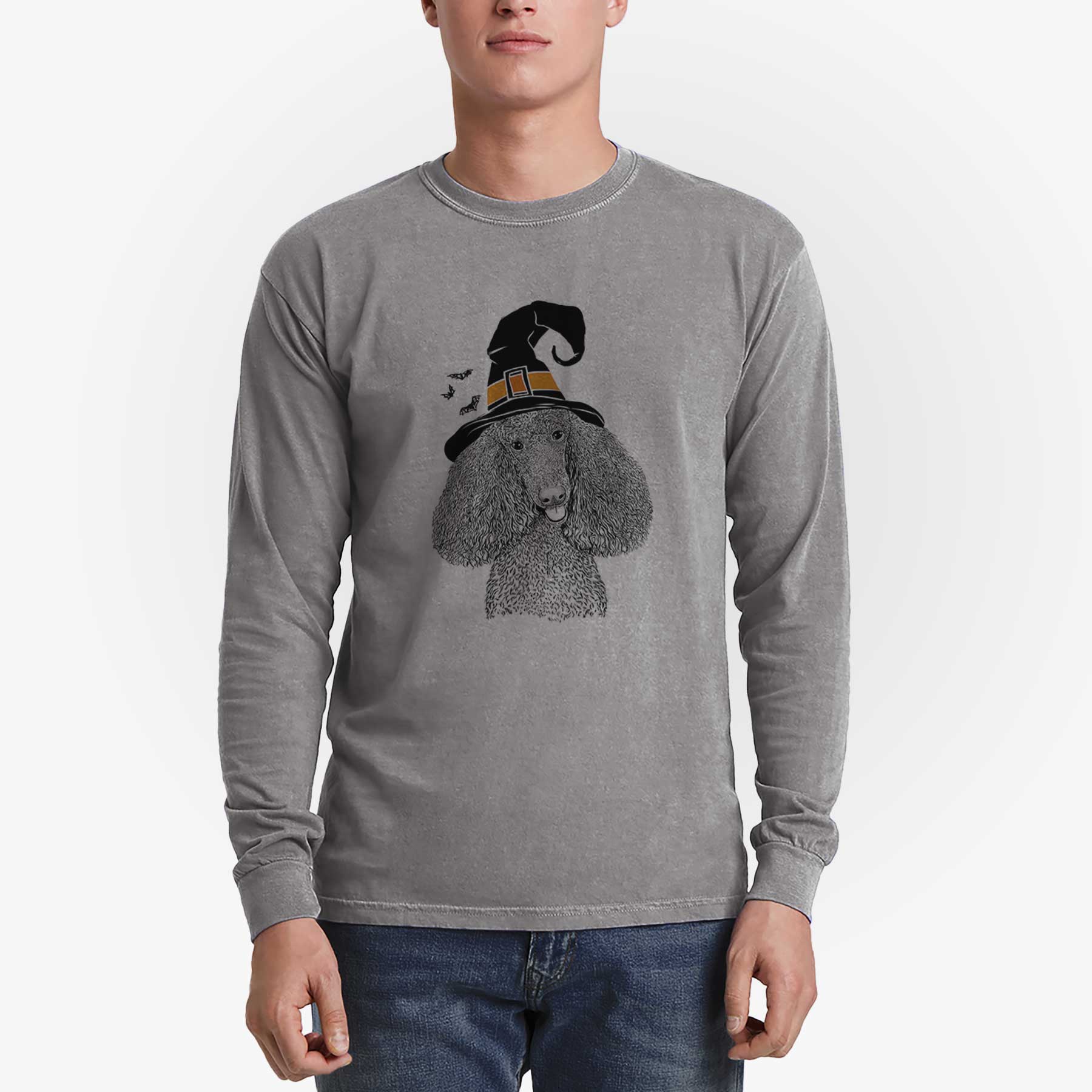 Witch Henry the Standard Poodle - Men's Heavyweight 100% Cotton Long Sleeve - Image 5