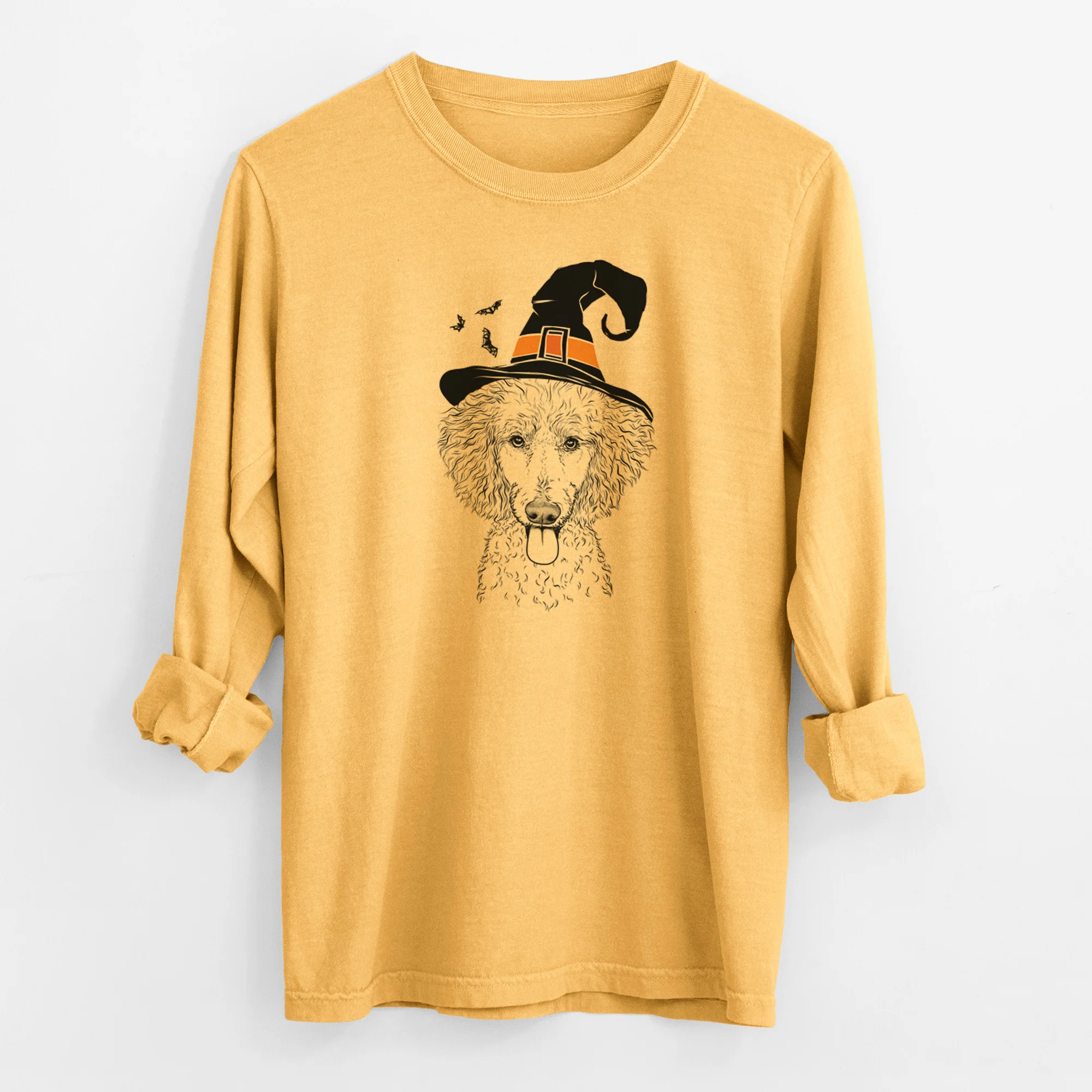 Witch Henry the White Standard Poodle - Men's Heavyweight 100% Cotton Long Sleeve - Image 3