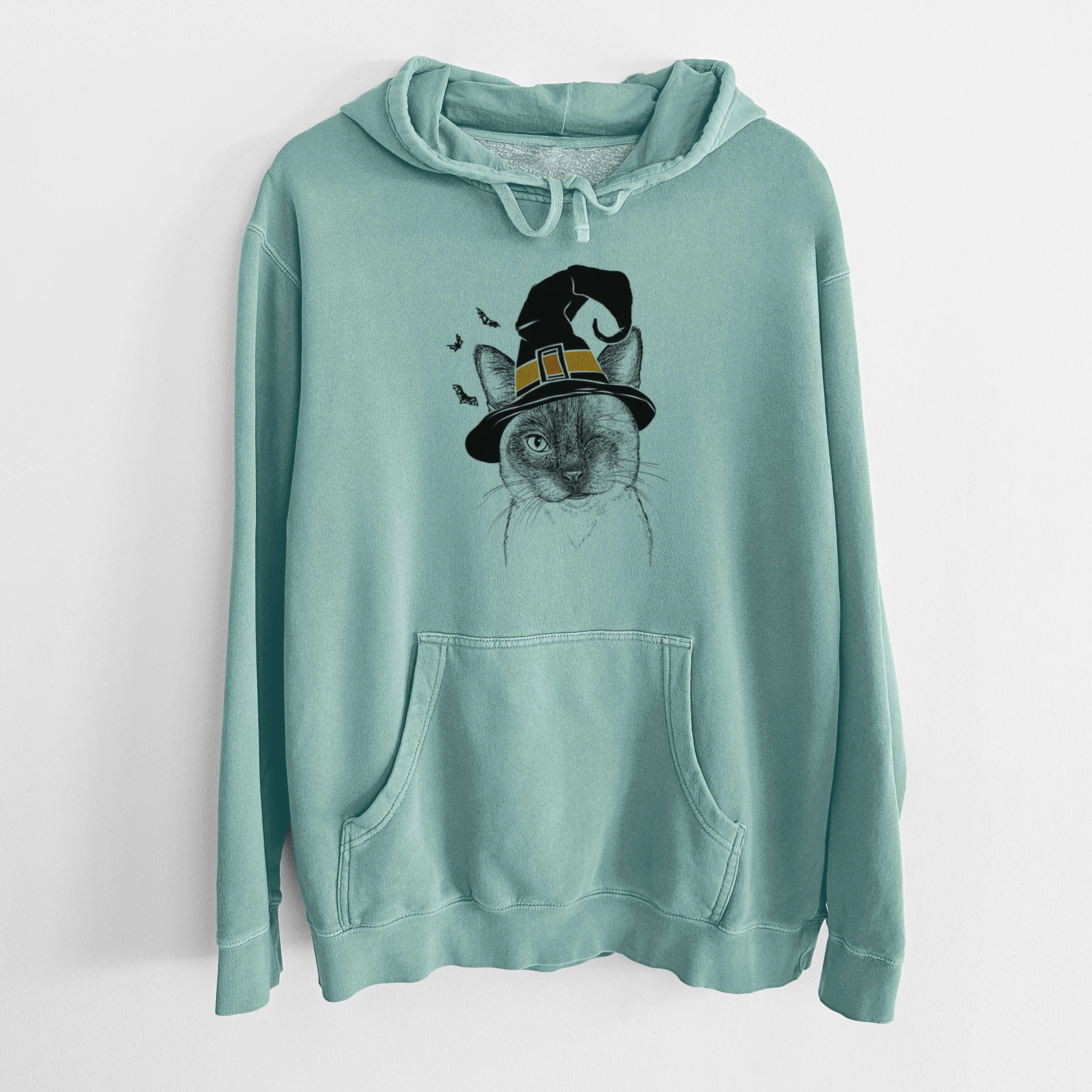 Witch Hoggle the Siamese Cat - Unisex Pigment Dyed Hoodie - Image 8