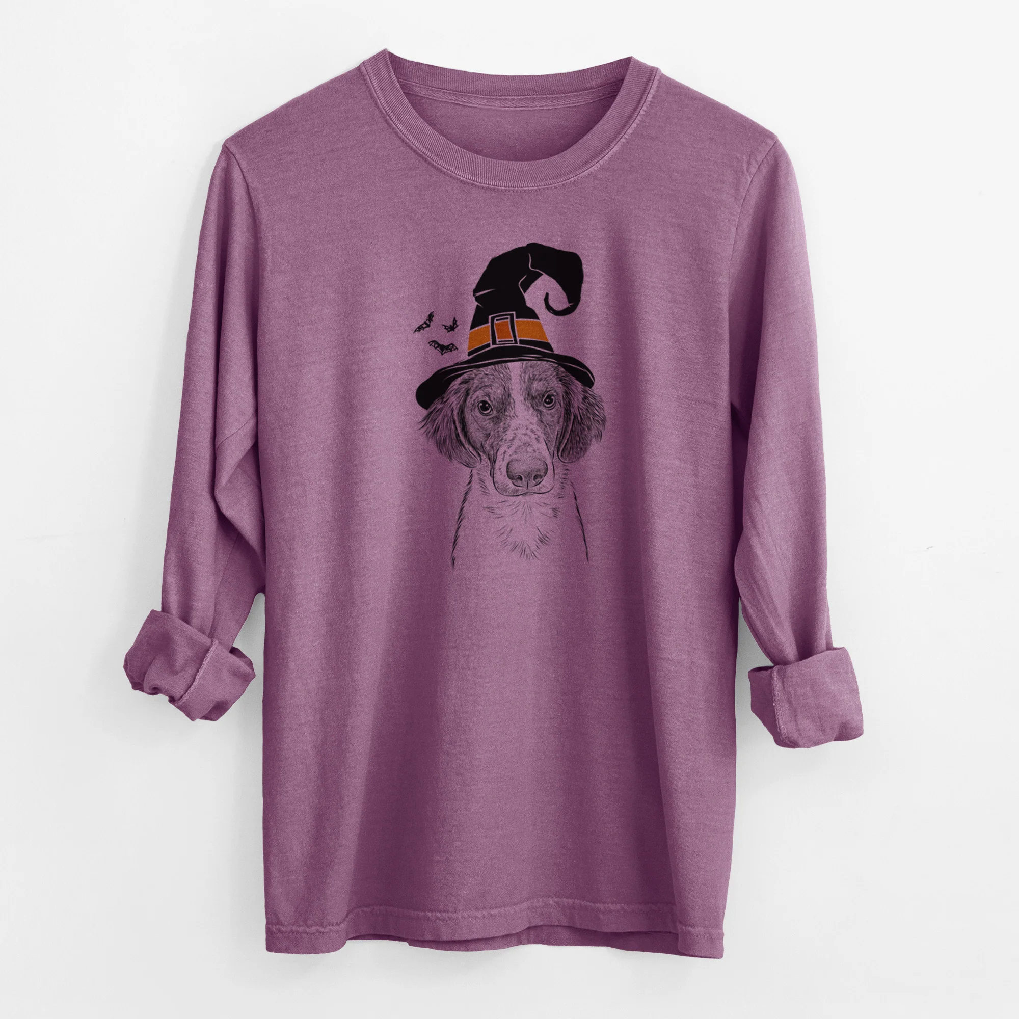 Witch Holly the Brittany Spaniel - Men's Heavyweight 100% Cotton Long Sleeve - Image 10