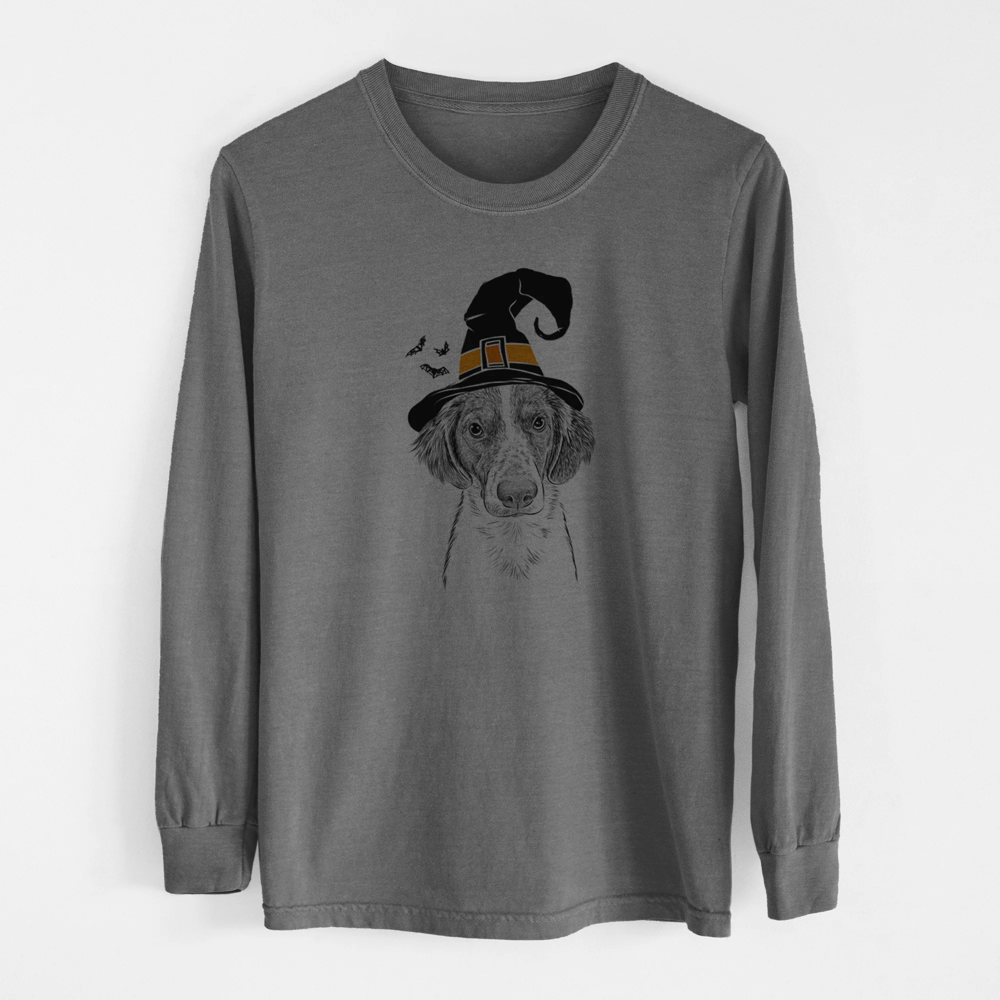 Witch Holly the Brittany Spaniel - Men's Heavyweight 100% Cotton Long Sleeve - Image 14
