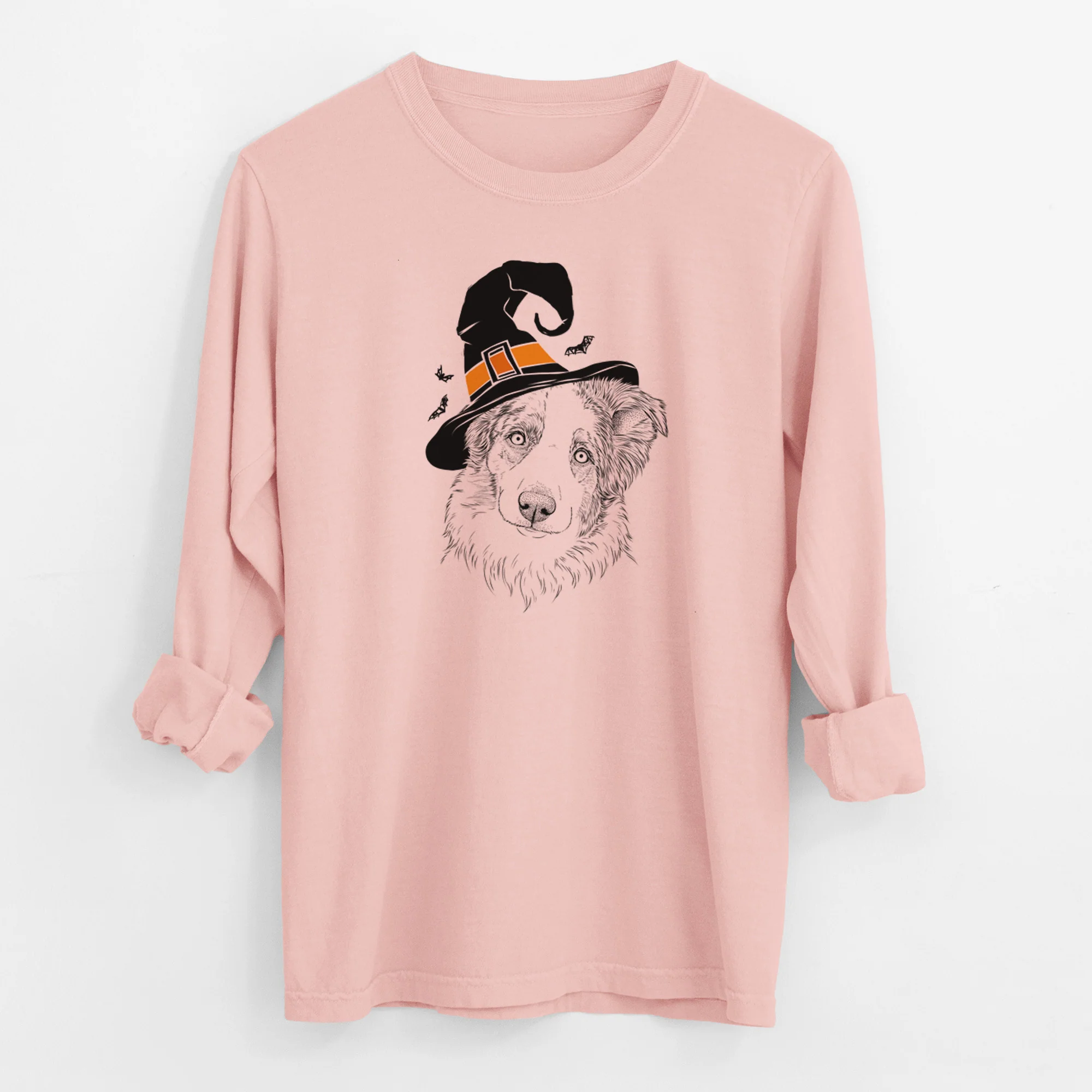 Witch HoneyBee the Miniature Australian Shepherd - Men's Heavyweight 100% Cotton Long Sleeve - Image 12