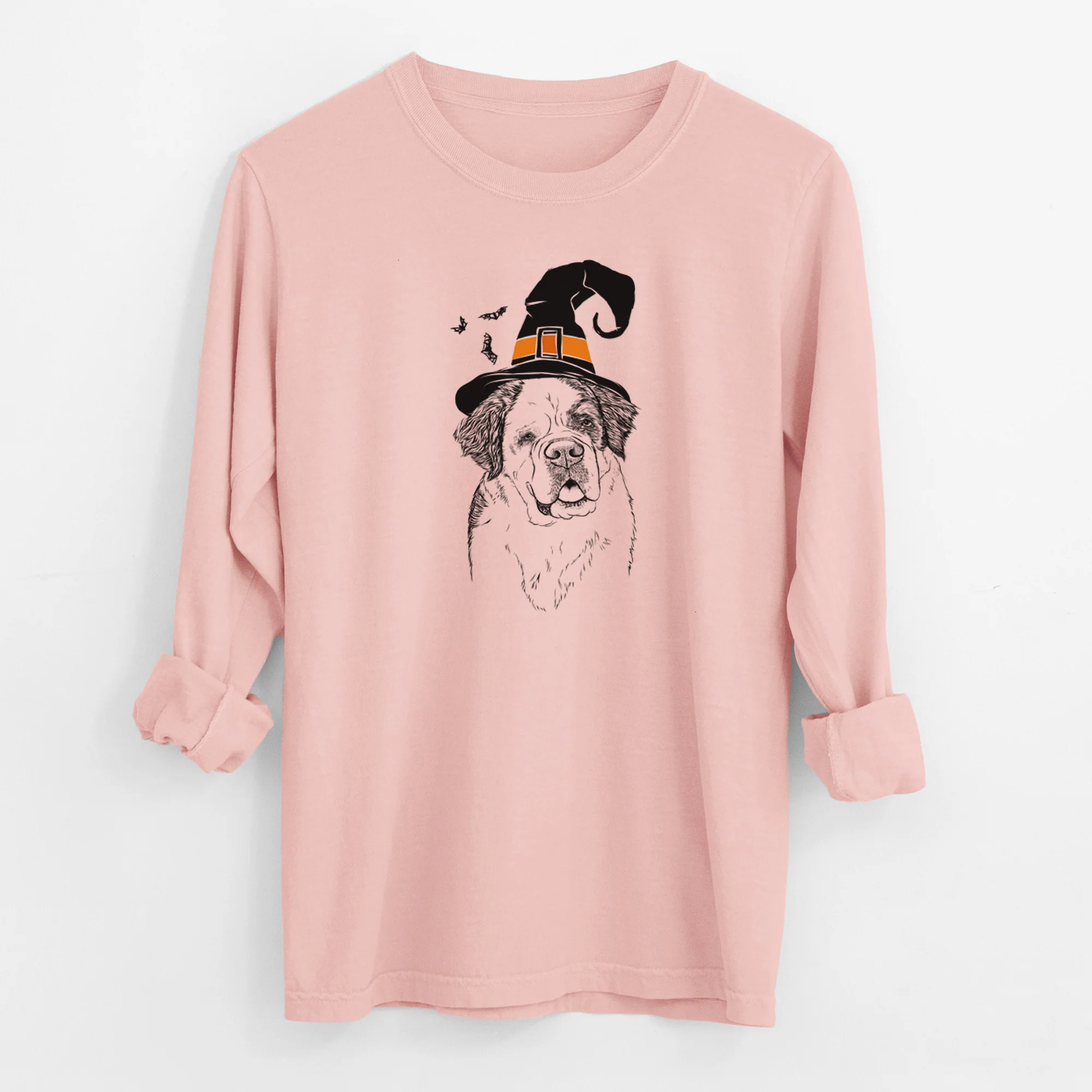 Witch Hook the Saint Bernard - Men's Heavyweight 100% Cotton Long Sleeve - Image 12