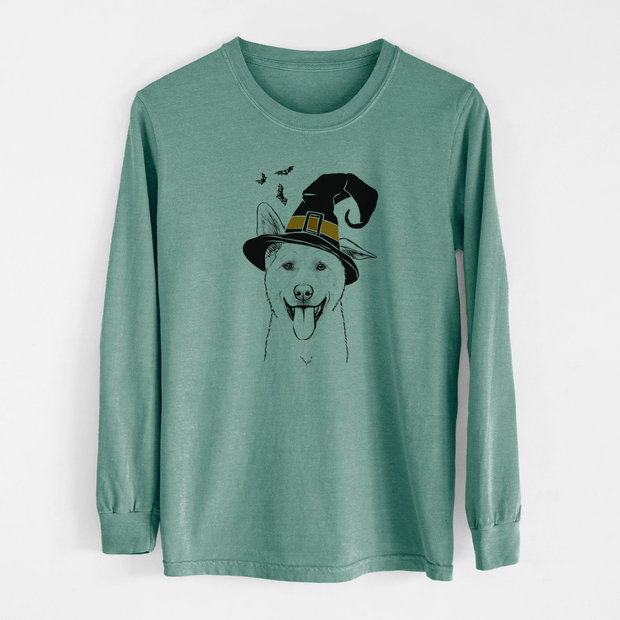 Witch Hoya the Korean Jindo - Men's Heavyweight 100% Cotton Long Sleeve - Image 13