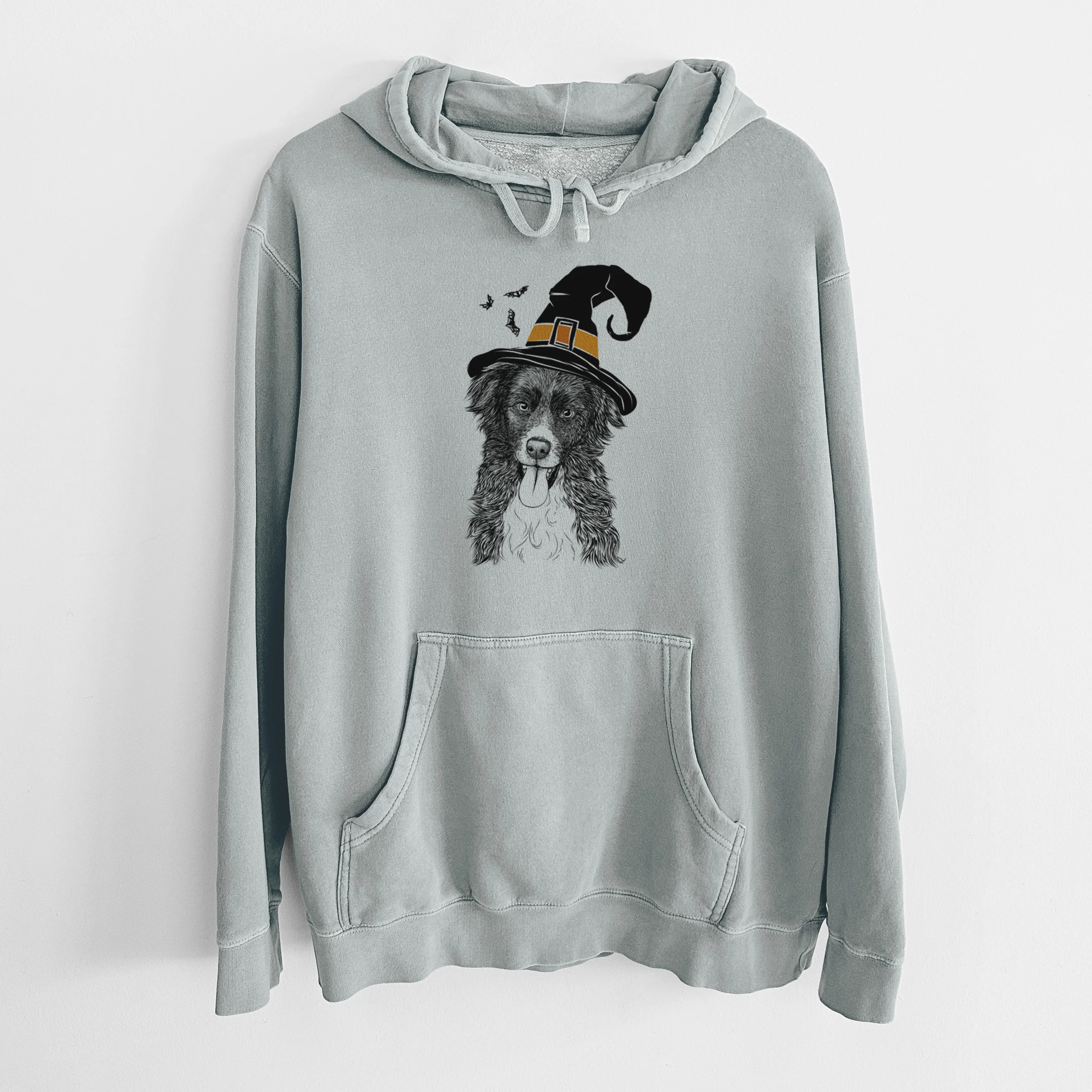 Witch Indi the Border Collie - Unisex Pigment Dyed Hoodie - Image 6