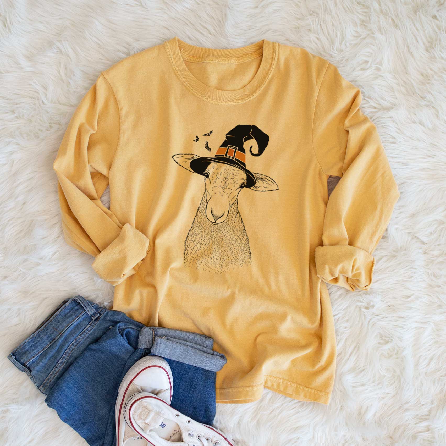 Witch Ivy the Lamb - Men's Heavyweight 100% Cotton Long Sleeve - Image 6